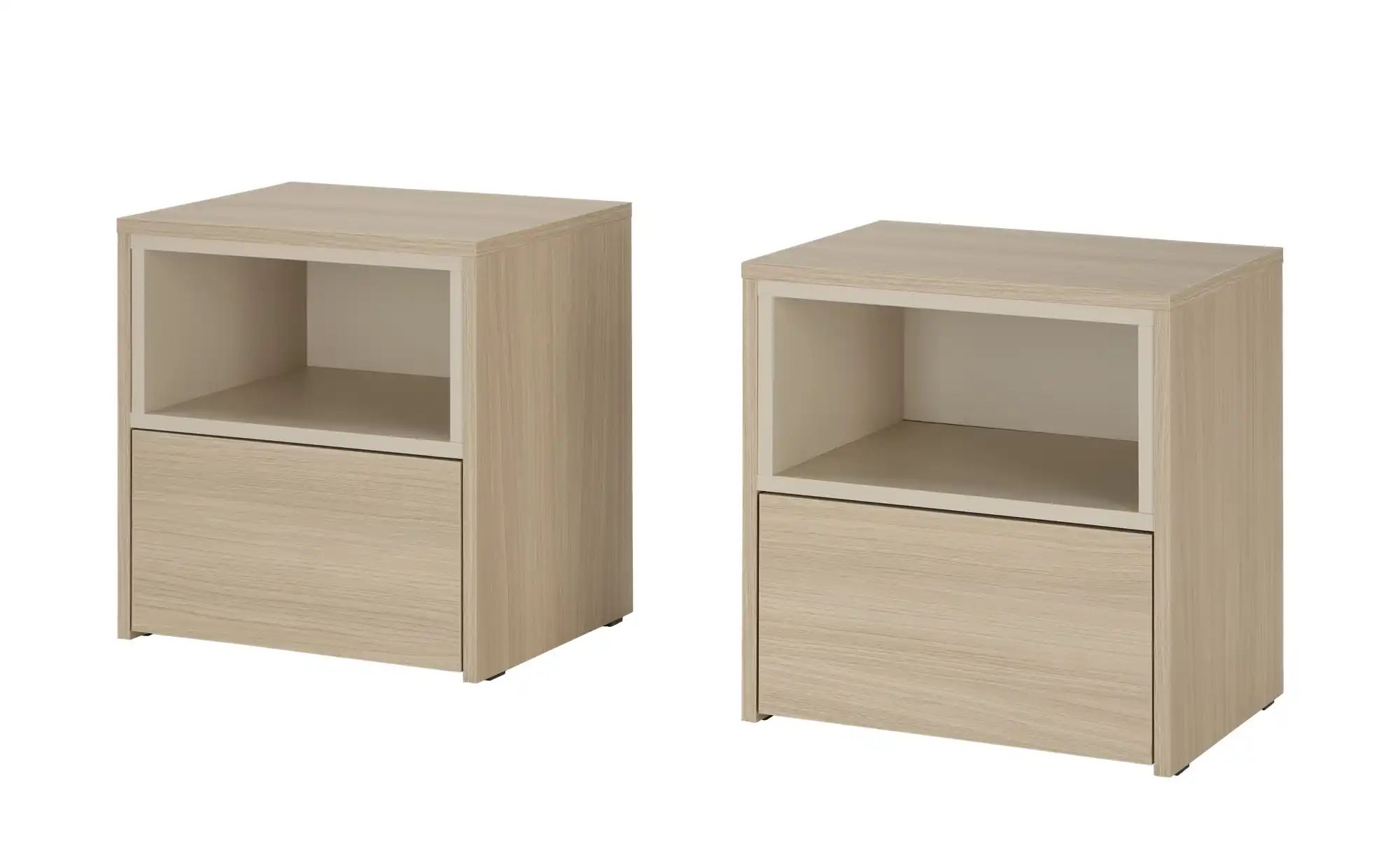 Nachtkommoden 2er Set Villa, Sandbeige, Eiche (Nachbildung)