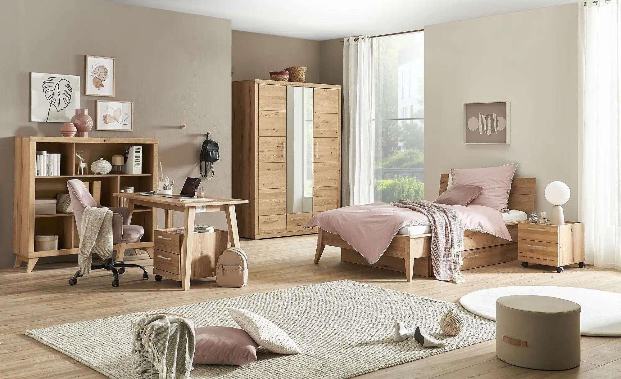 smart Funktionsbett  Oslo ¦ holzfarben ¦ Maße (cm): B: 102 H: 89 T: 215 Kin günstig online kaufen