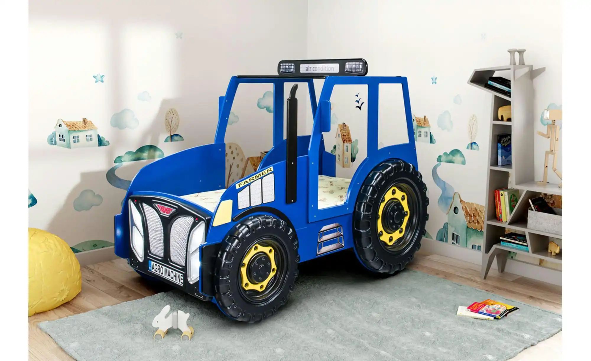 Autobett Traktor ¦ blau ¦ Maße (cm): B: 111 H: 145 Kindermöbel > Kinderbett günstig online kaufen