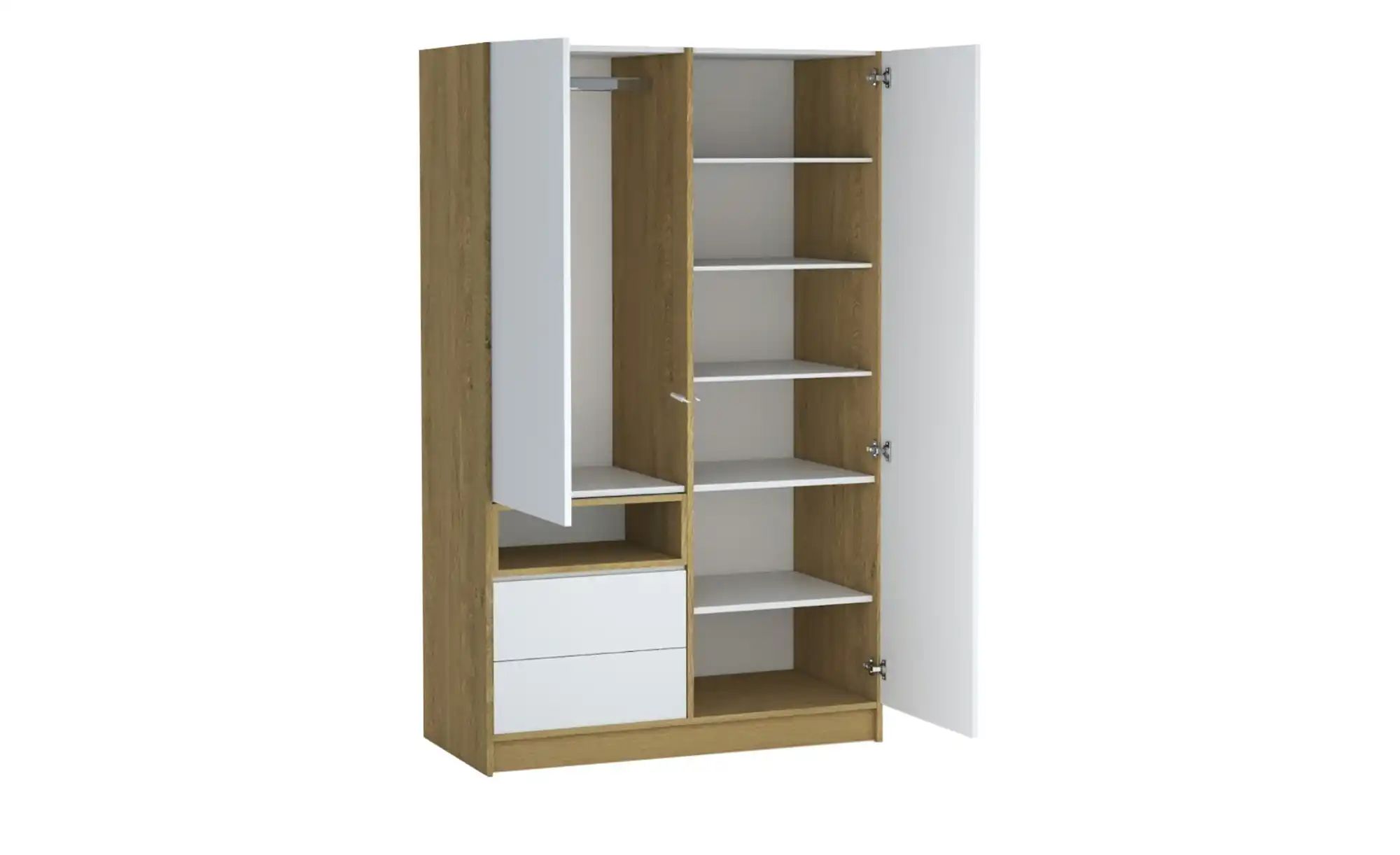 Kleiderschrank  White Oak ¦ holzfarben ¦ Maße (cm): B: 120,6 H: 200 Schränk günstig online kaufen