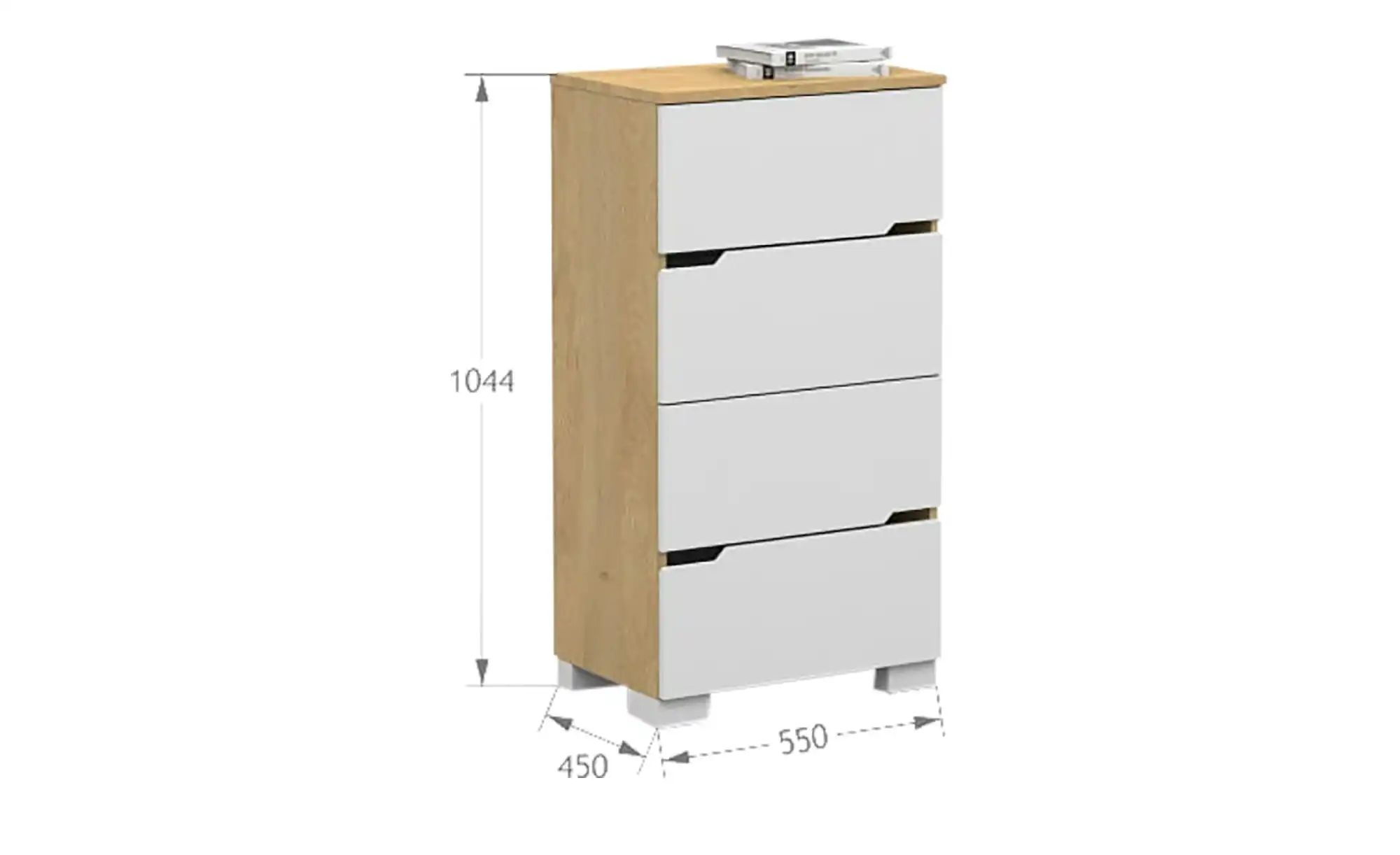 Kommode  Uni Oak ¦ holzfarben ¦ Maße (cm): B: 55 H: 104,4 Kommoden & Sidebo günstig online kaufen