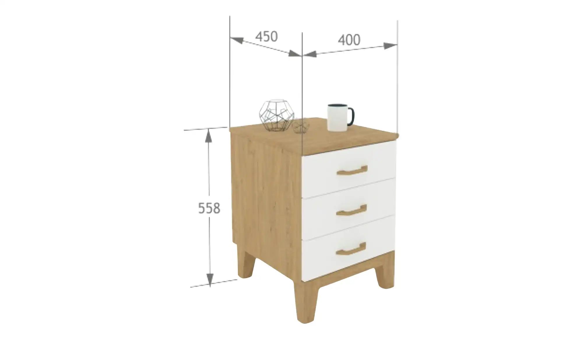 Nachttisch  Hygge Oak ¦ holzfarben ¦ Maße (cm): B: 40 H: 55,8 T: 45 Tische günstig online kaufen