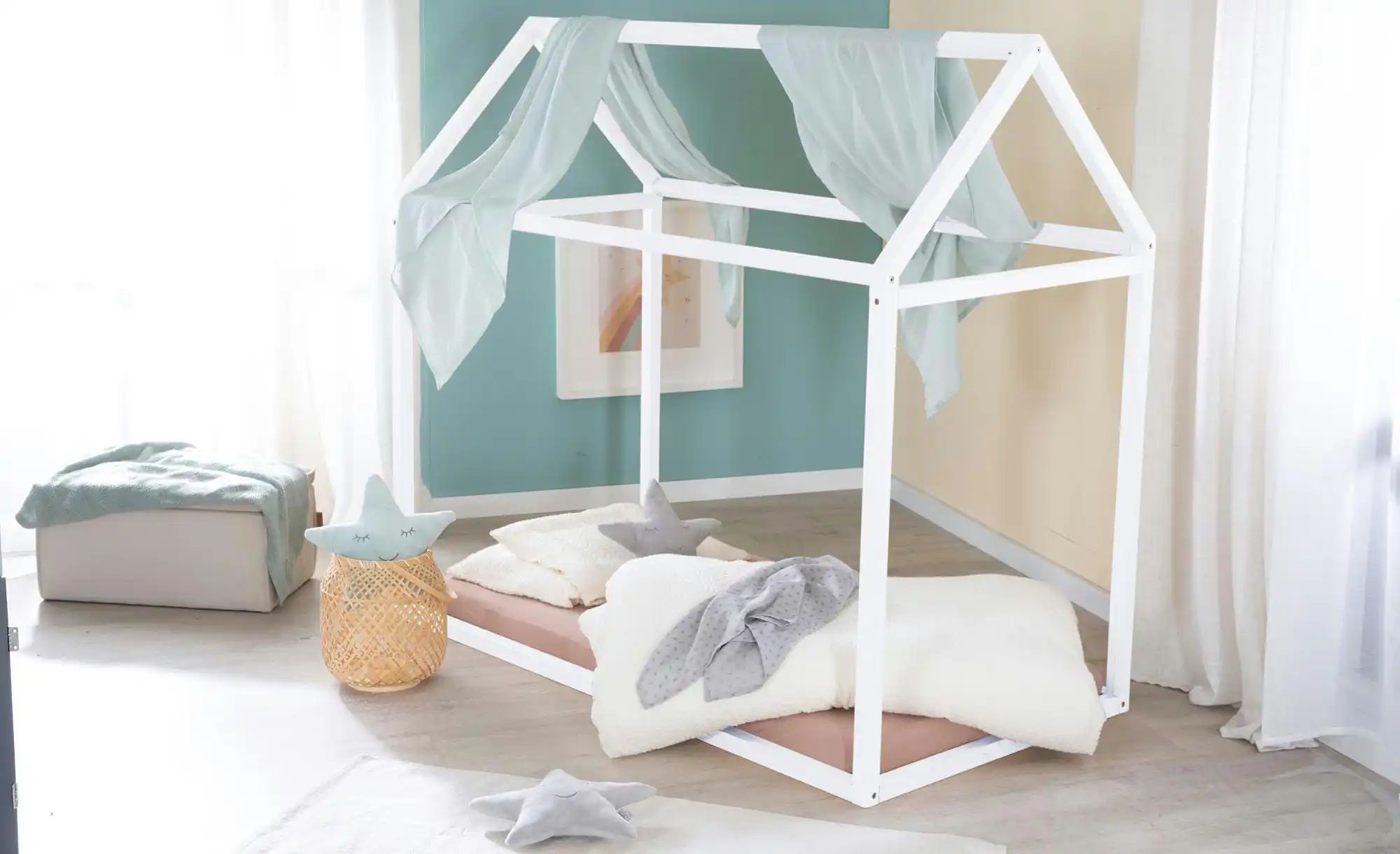 Roba Hausbett  Montessori ¦ weiß ¦ Maße (cm): B: 77 H: 134 Betten > Bettges günstig online kaufen