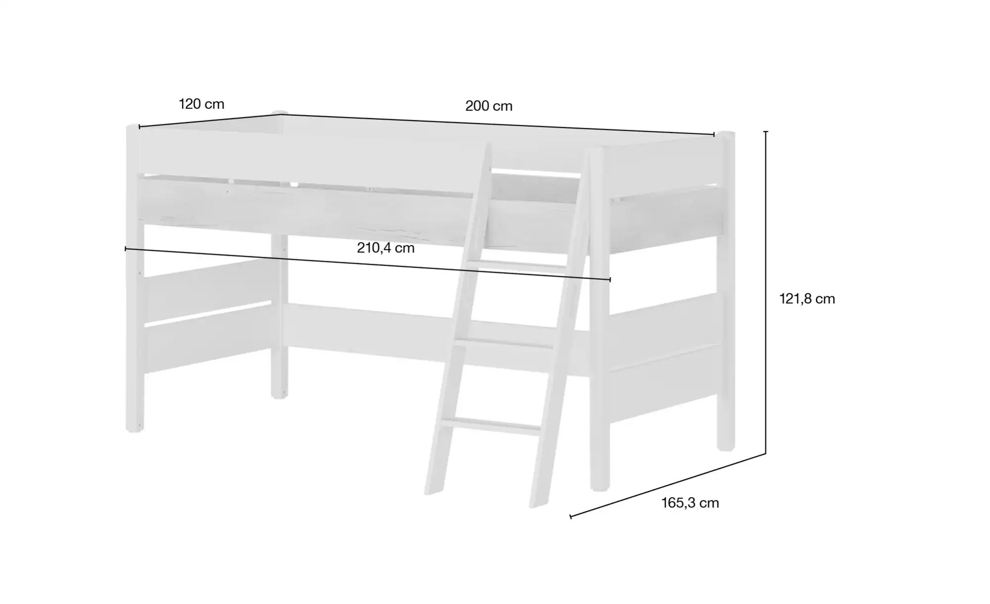 PAIDI Spielbett  Kira ¦ weiß ¦ Maße (cm): B: 165,3 H: 121,8 Betten > Komfor günstig online kaufen