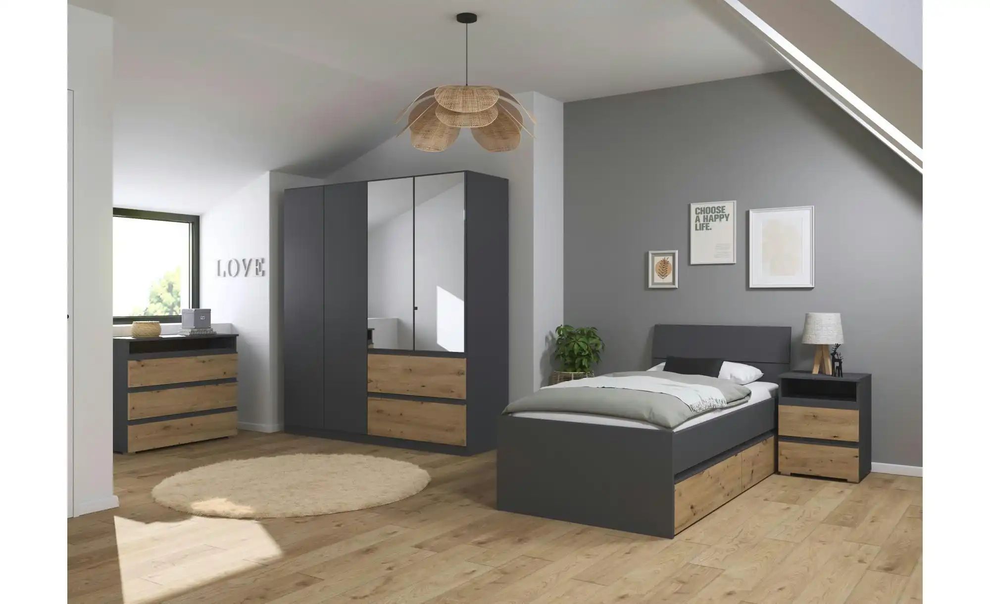 Thumbnail - Bettgestell Jamila ¦ grau ¦ Maße (cm): B: 95 H: 90 Betten > Bettgestelle - Höffner