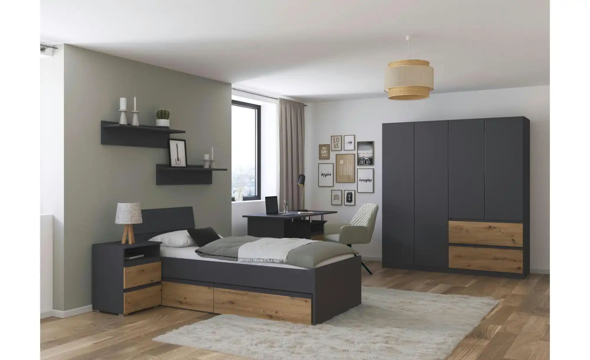 Thumbnail - Bettgestell Jamila ¦ grau ¦ Maße (cm): B: 95 H: 90 Betten > Bettgestelle - Höffner