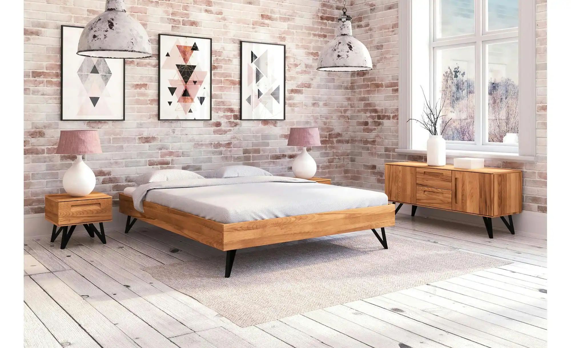 Massivholzbett ohne Kopfteil Karl ¦ holzfarben ¦ Maße (cm): B: 120 H: 38 Be günstig online kaufen