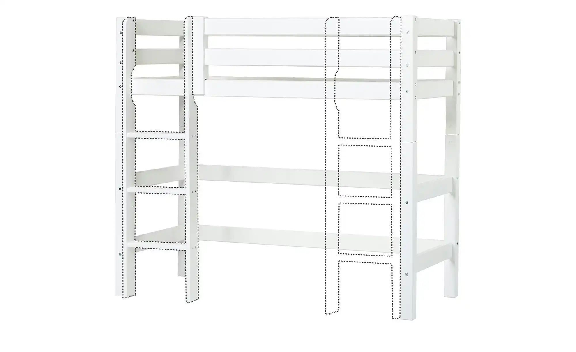 Hoppekids Hochbett  ECO Luxury ¦ weiß ¦ Maße (cm): B: 84 H: 150 Betten > Be günstig online kaufen