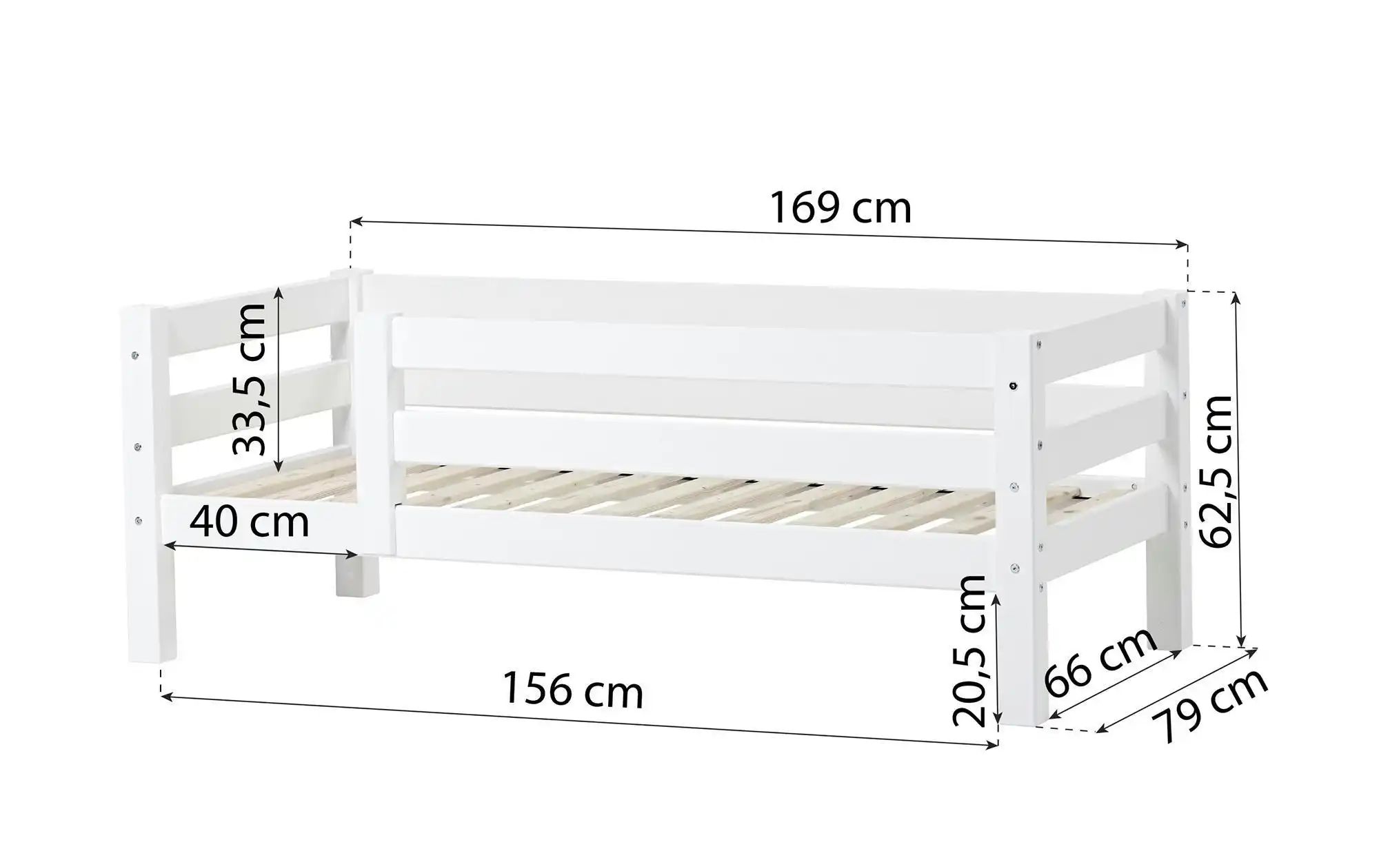 Kinderbett  ECO Luxury ¦ weiß ¦ Maße (cm): B: 79 H: 62 Betten > Bettgestell günstig online kaufen