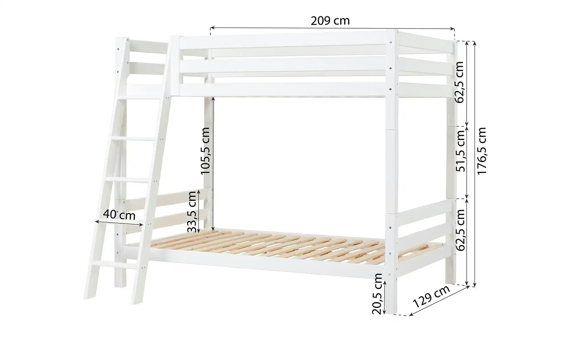 Etagenbett  ECO Luxury ¦ weiß ¦ Maße (cm): B: 175 H: 177 Betten > Bettgeste günstig online kaufen