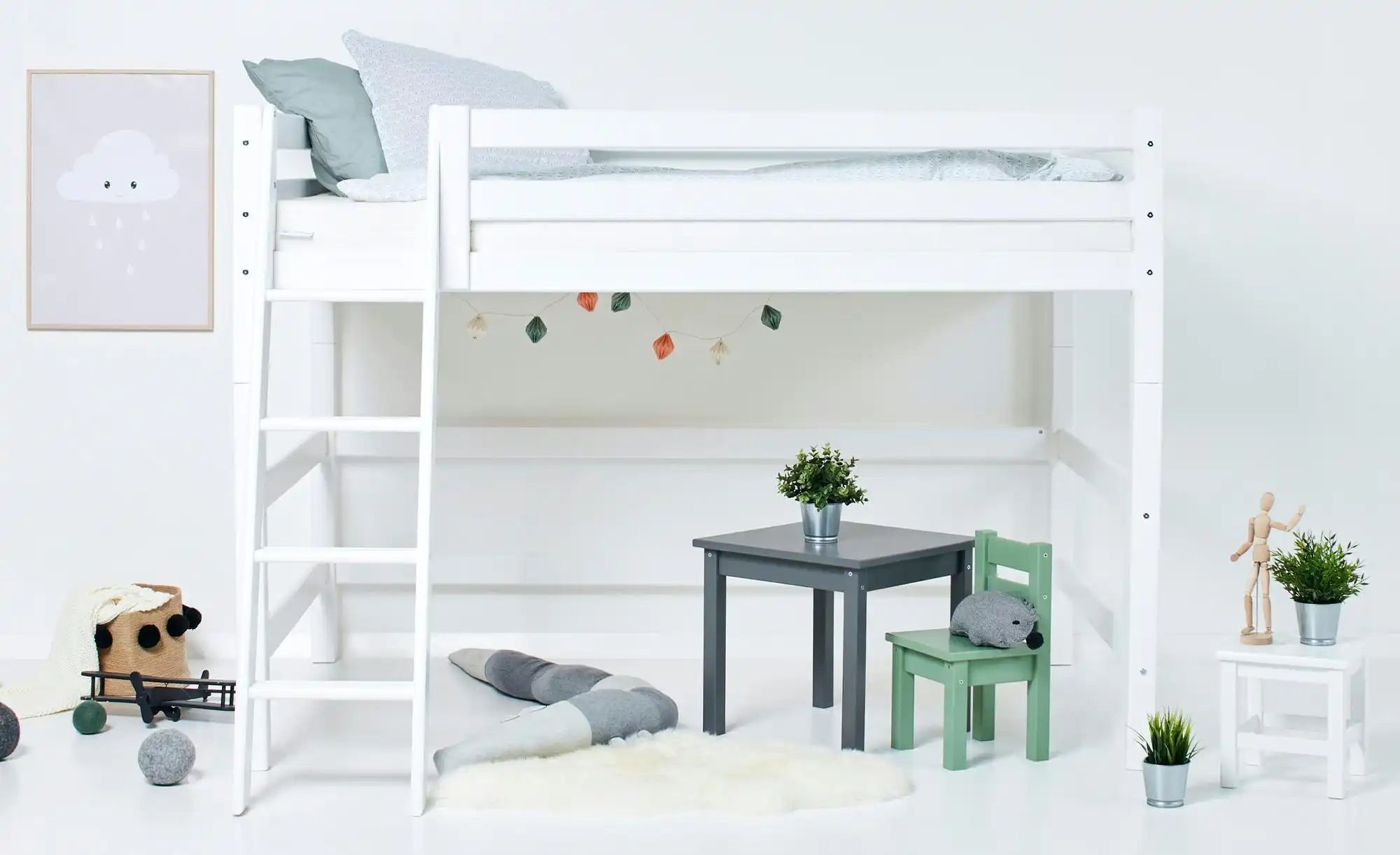 Hochbett  ECO Luxury ¦ weiß ¦ Maße (cm): B: 167 H: 150 Betten > Bettgestell günstig online kaufen