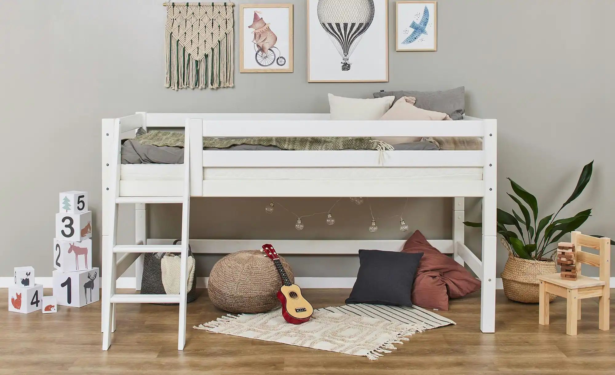 Hoppekids Hochbett  ECO Luxury ¦ weiß ¦ Maße (cm): B: 128 H: 114 Betten > B günstig online kaufen