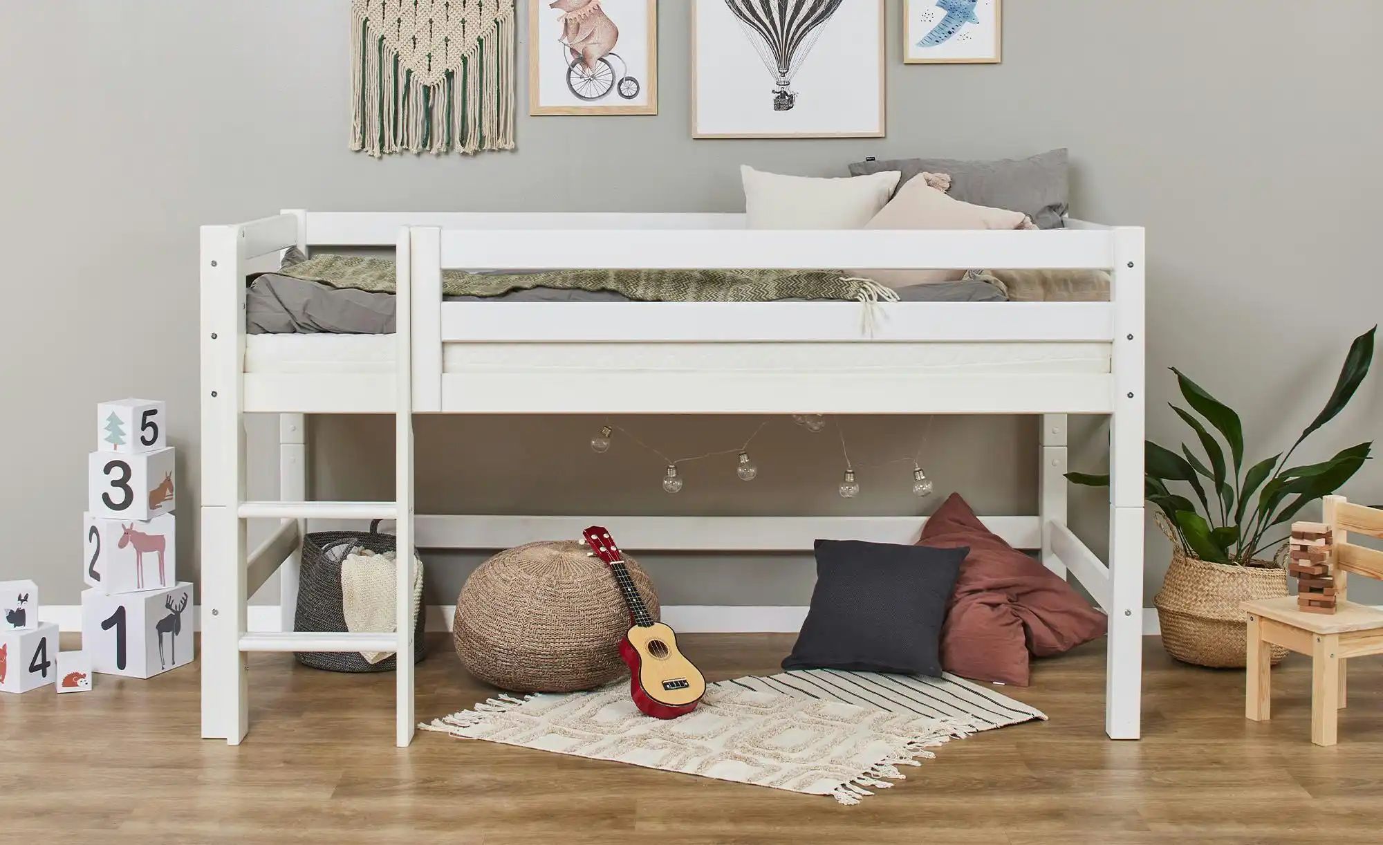 Hochbett  ECO Luxury ¦ weiß ¦ Maße (cm): B: 104 H: 114 Betten > Bettgestell günstig online kaufen