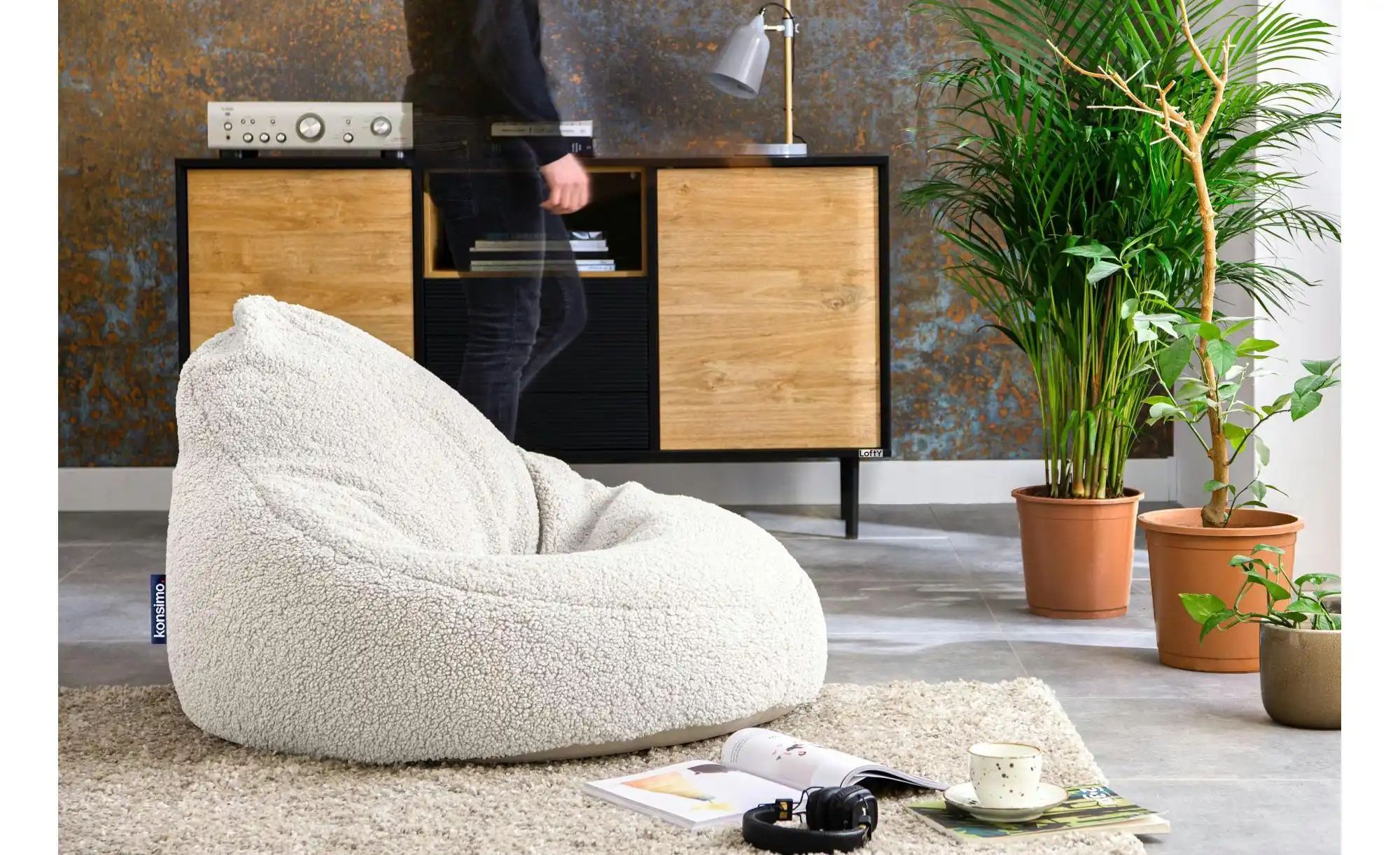 KONSIMO Sitzsack   ¦ weiß ¦ Maße (cm): B: 85 H: 80 Polstermöbel > Hocker > günstig online kaufen