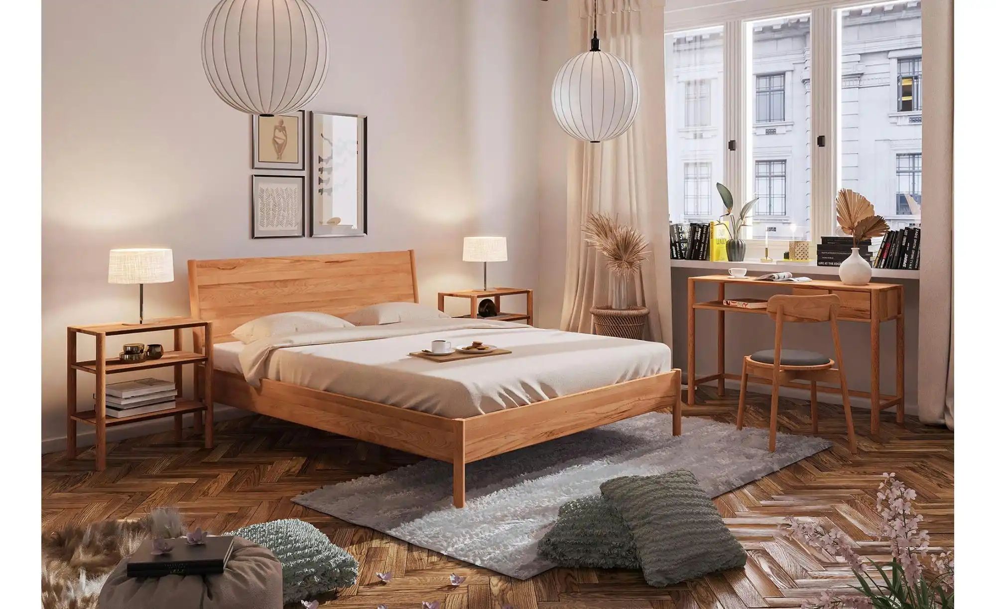 Massivholzbett  Greta ¦ holzfarben ¦ Maße (cm): B: 95 H: 95 Betten > Bettge günstig online kaufen