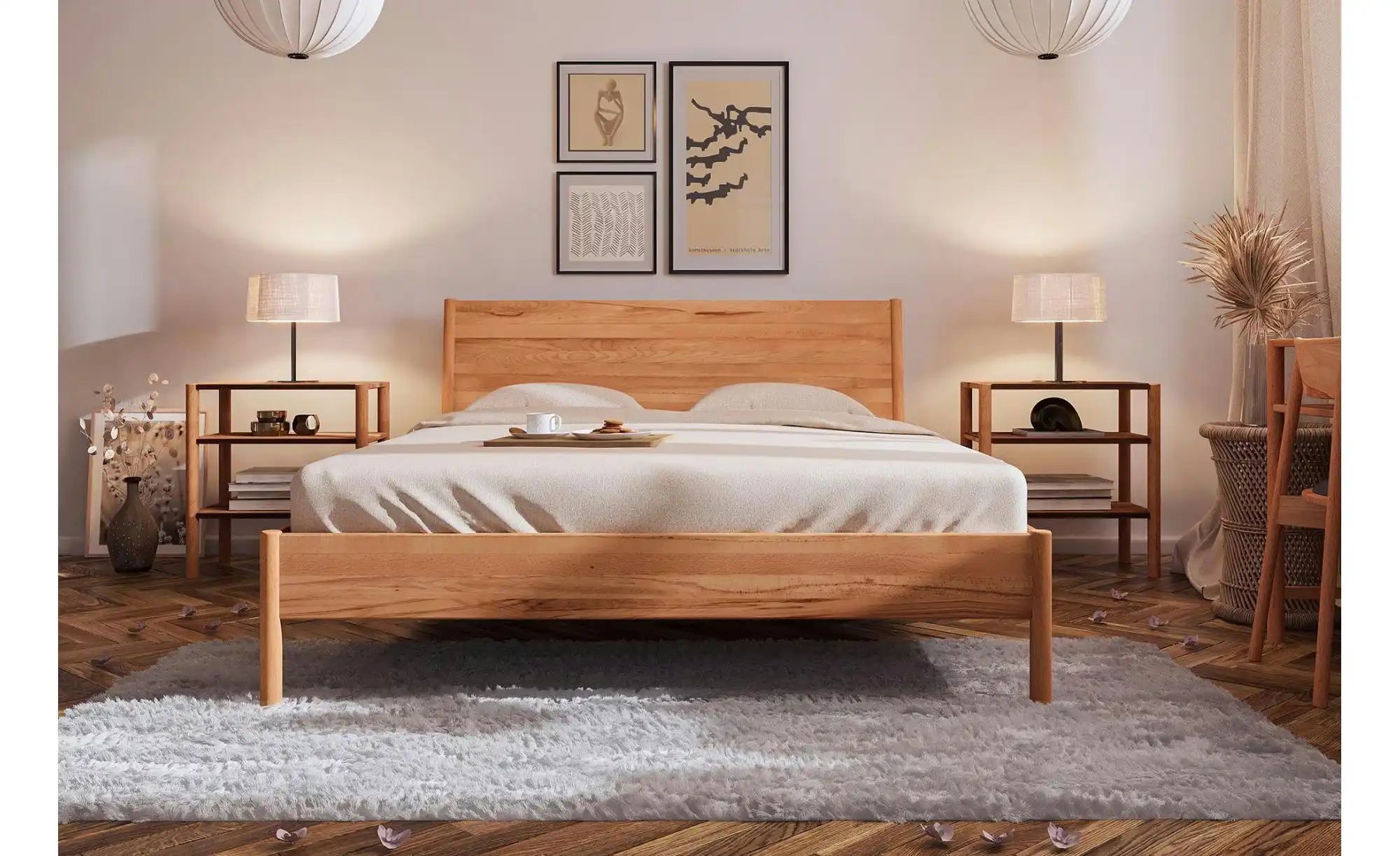 Massivholzbett  Greta ¦ holzfarben ¦ Maße (cm): B: 145 H: 95 Betten > Bettg günstig online kaufen