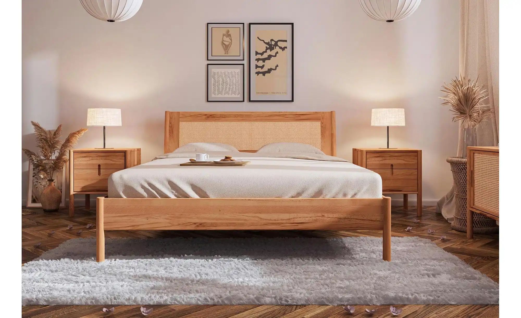 Massivholzbett mit gep. KT   ¦ holzfarben ¦ Maße (cm): B: 125 H: 95 Betten günstig online kaufen