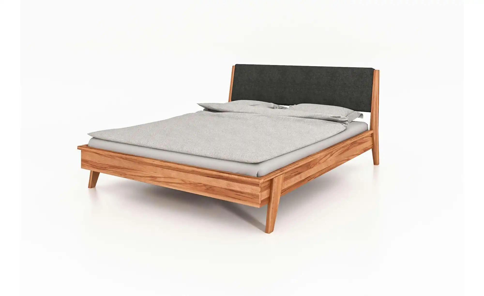 Massivholzbett mit gepolstertem Kopfteil Hugo ¦ holzfarben ¦ Maße (cm): B: günstig online kaufen