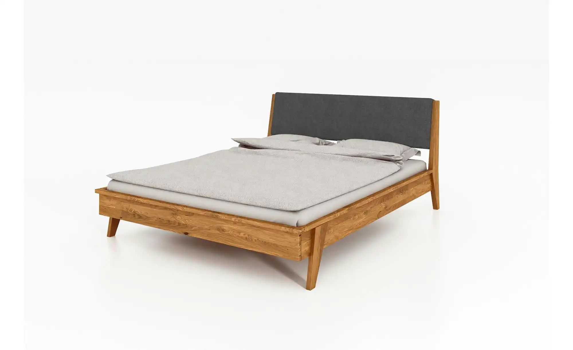 Massivholzbett mit gepolstertem Kopfteil Hugo ¦ holzfarben ¦ Maße (cm): B: günstig online kaufen