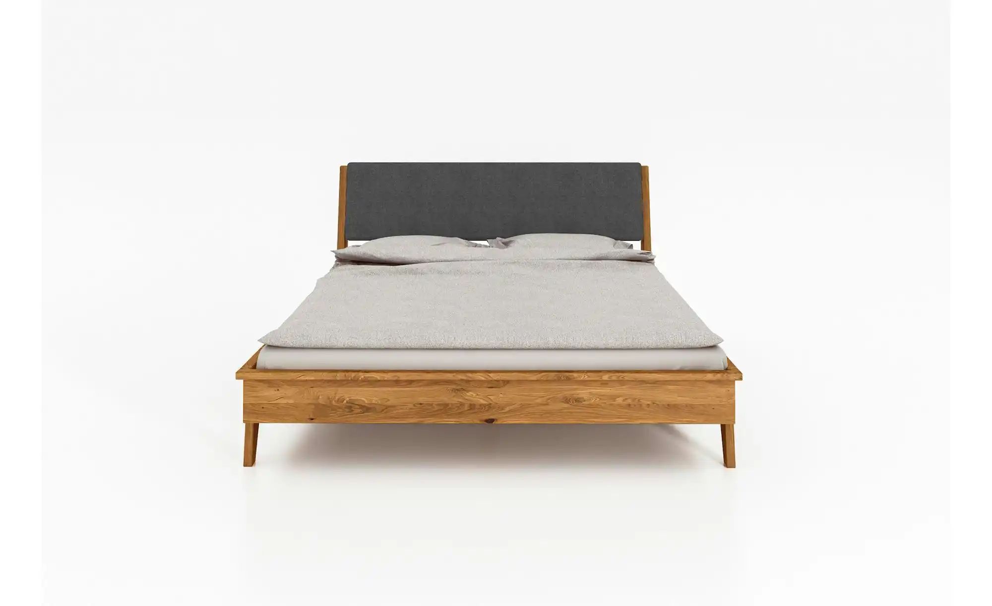 Massivholzbett mit gepolstertem Kopfteil Hugo ¦ holzfarben ¦ Maße (cm): B: günstig online kaufen