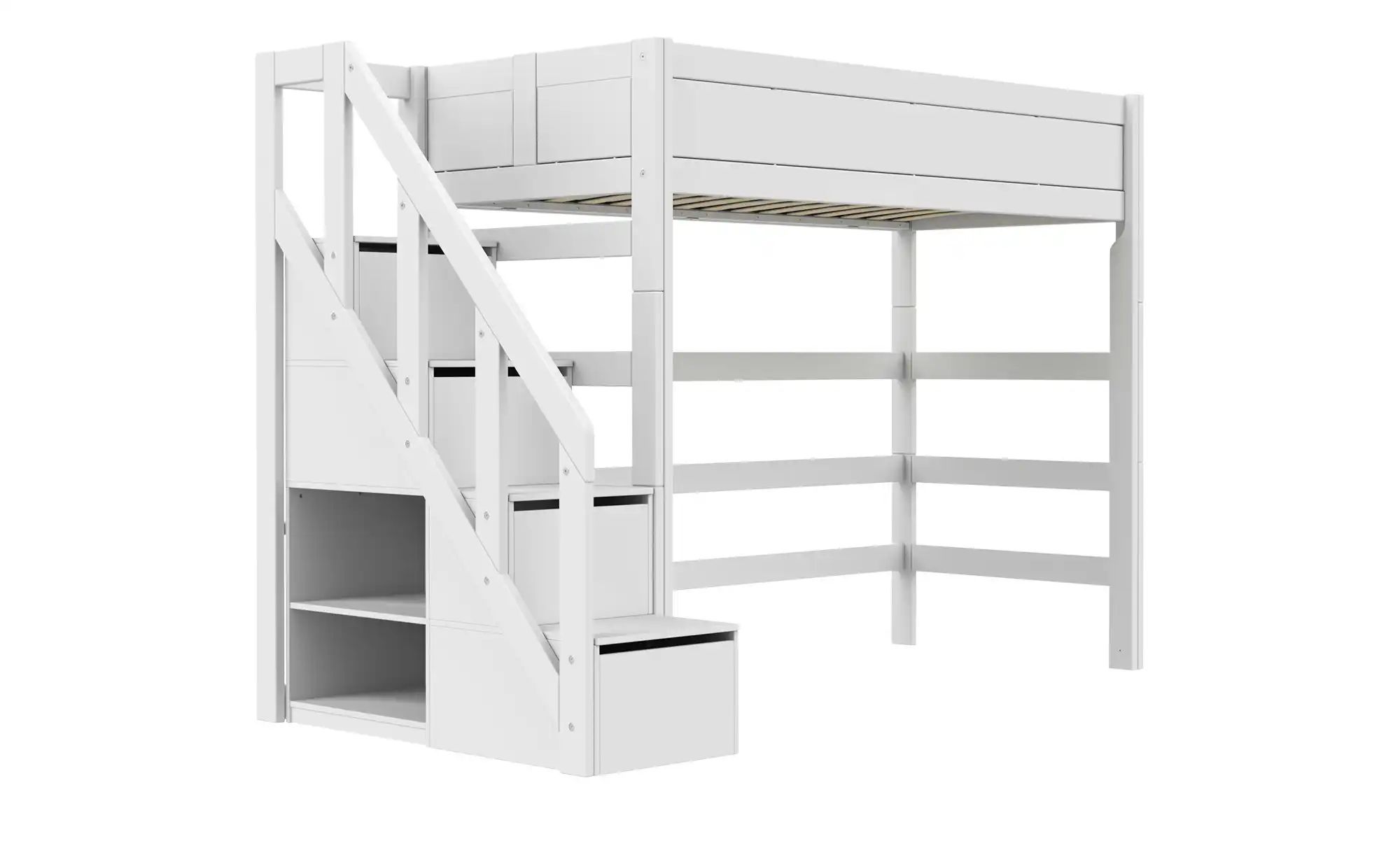 Lifetime Hochbett mit Treppe  Basis ¦ weiß ¦ Maße (cm): B: 257 H: 177 T: 13 günstig online kaufen