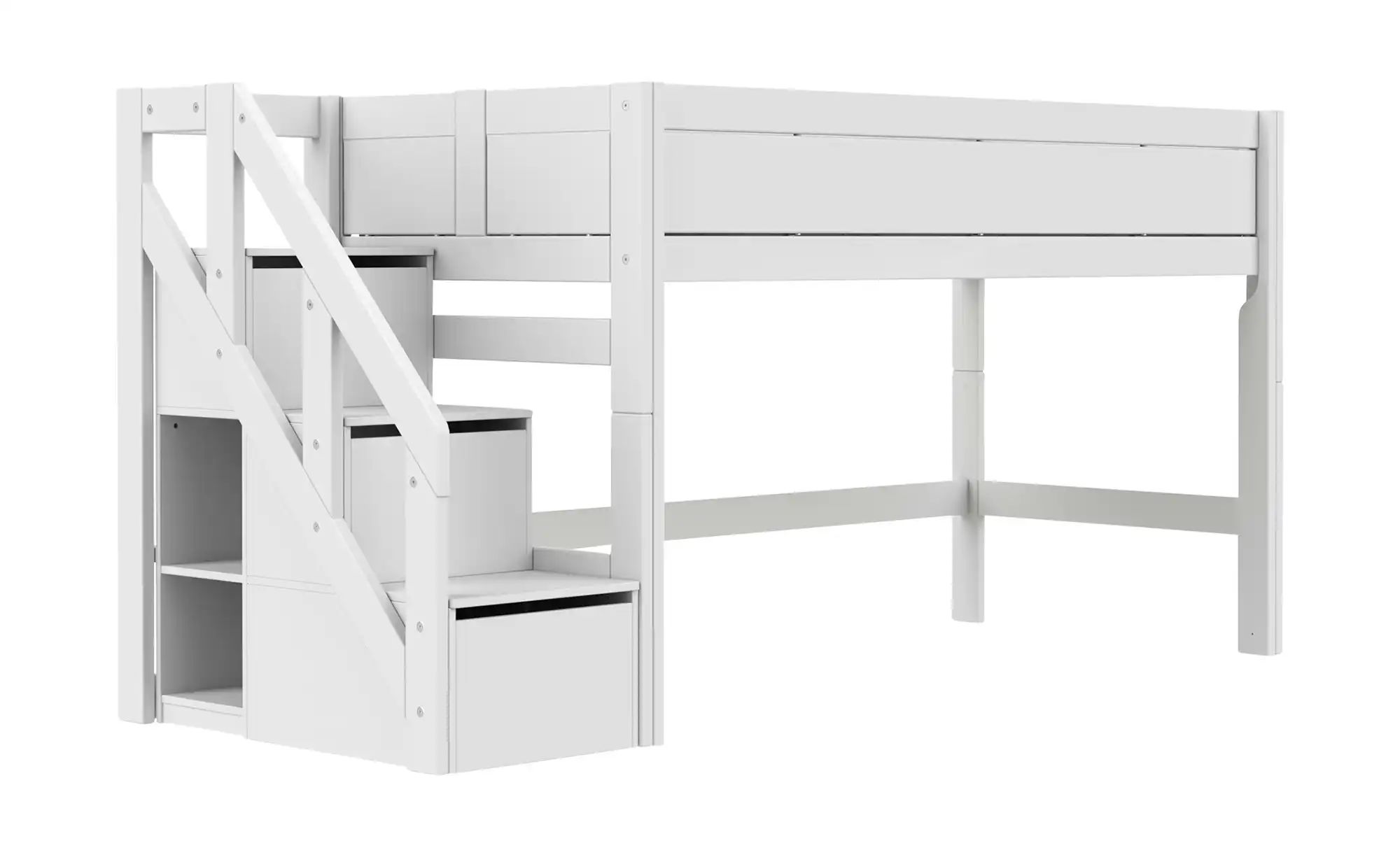 Lifetime halbhohes Bett mit Treppe 120cm  Original ¦ weiß ¦ Maße (cm): B: 2 günstig online kaufen