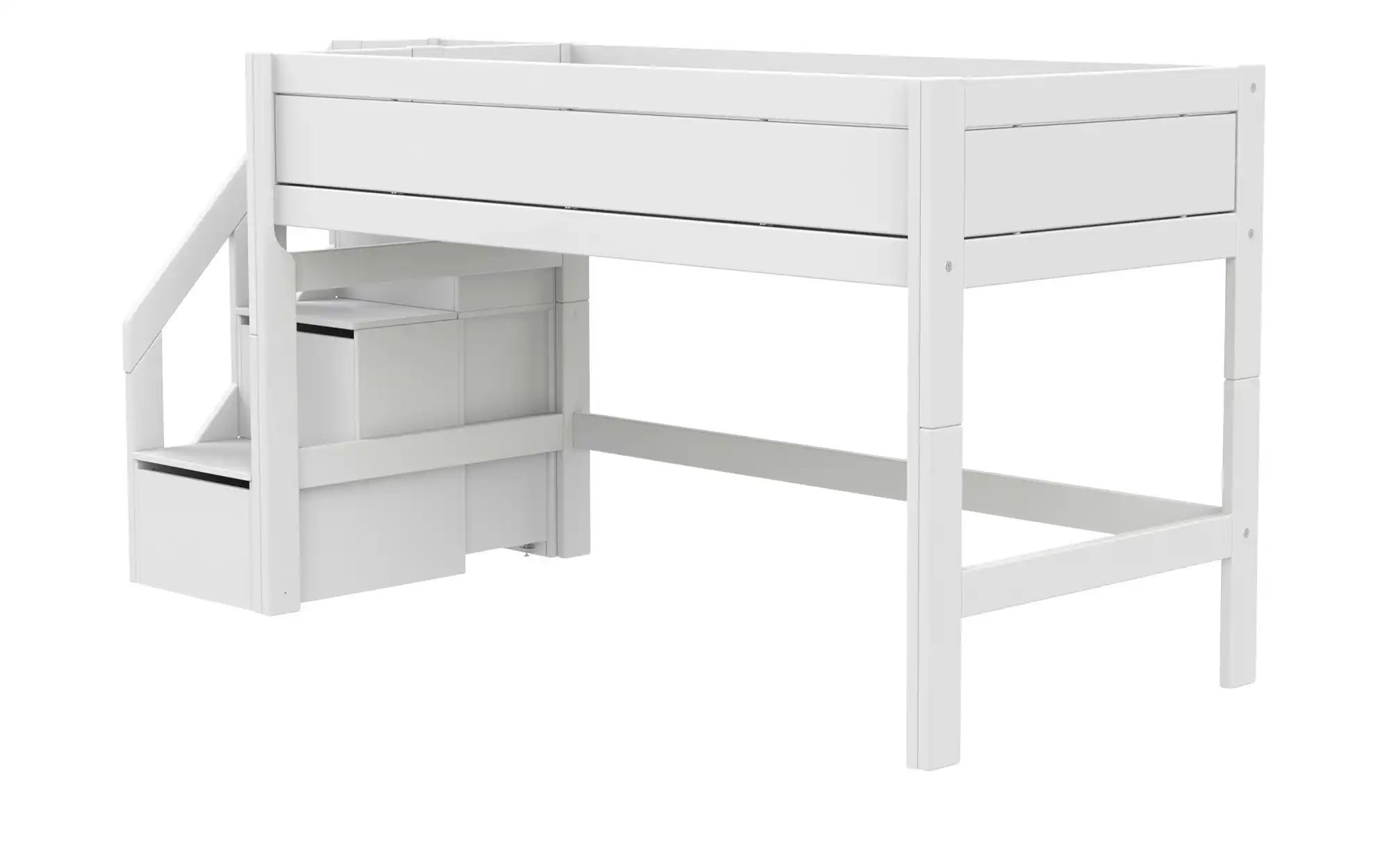 Lifetime halbhohes Bett mit Treppe 120cm  Original ¦ weiß ¦ Maße (cm): B: 2 günstig online kaufen