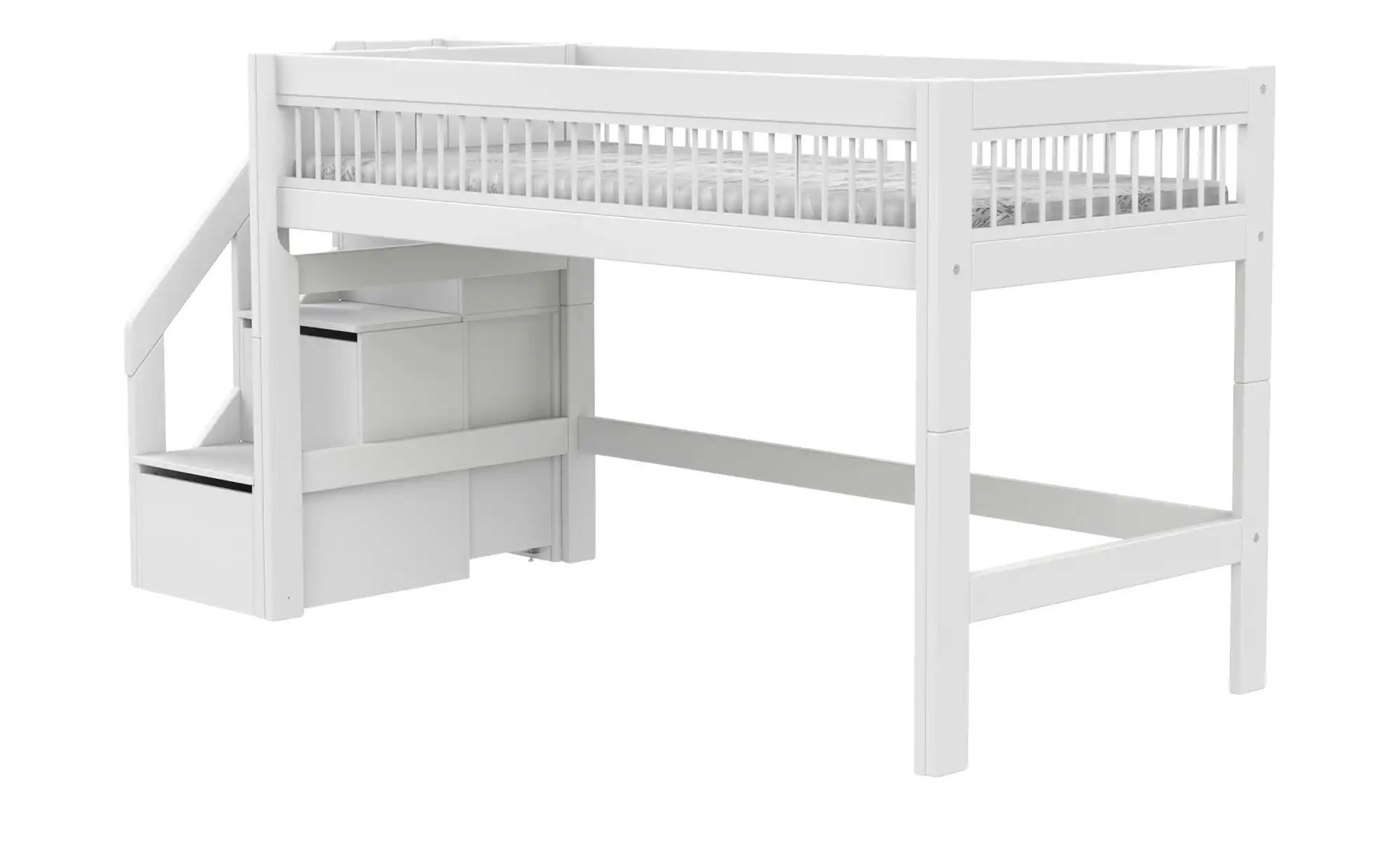 Lifetime Halbhohes Bett mit Treppe  Original ¦ weiß ¦ Maße (cm): B: 257 H: günstig online kaufen