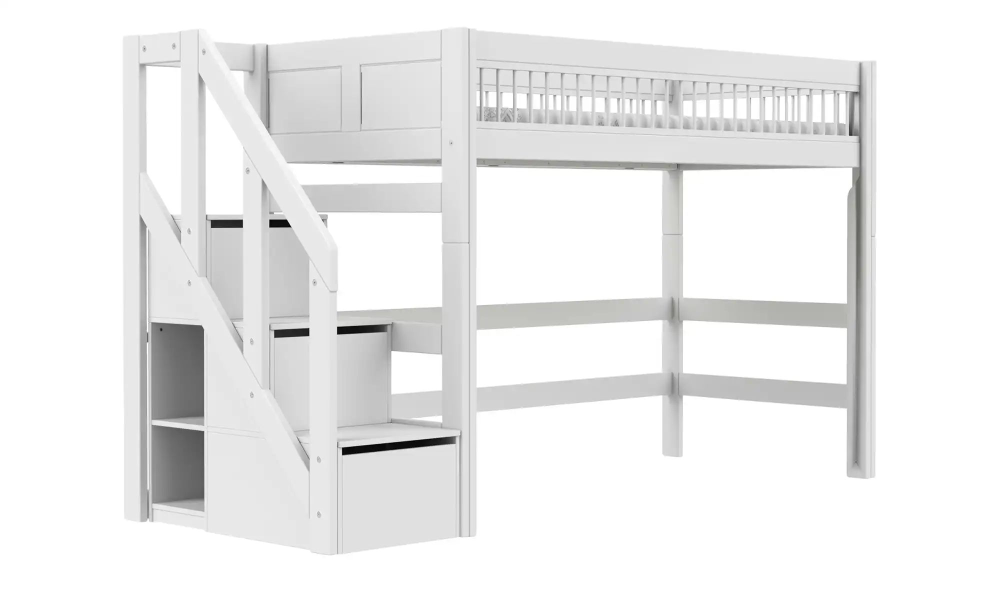 Lifetime Mittelhochbett mit Treppe  Original ¦ weiß ¦ Maße (cm): B: 257 H: günstig online kaufen