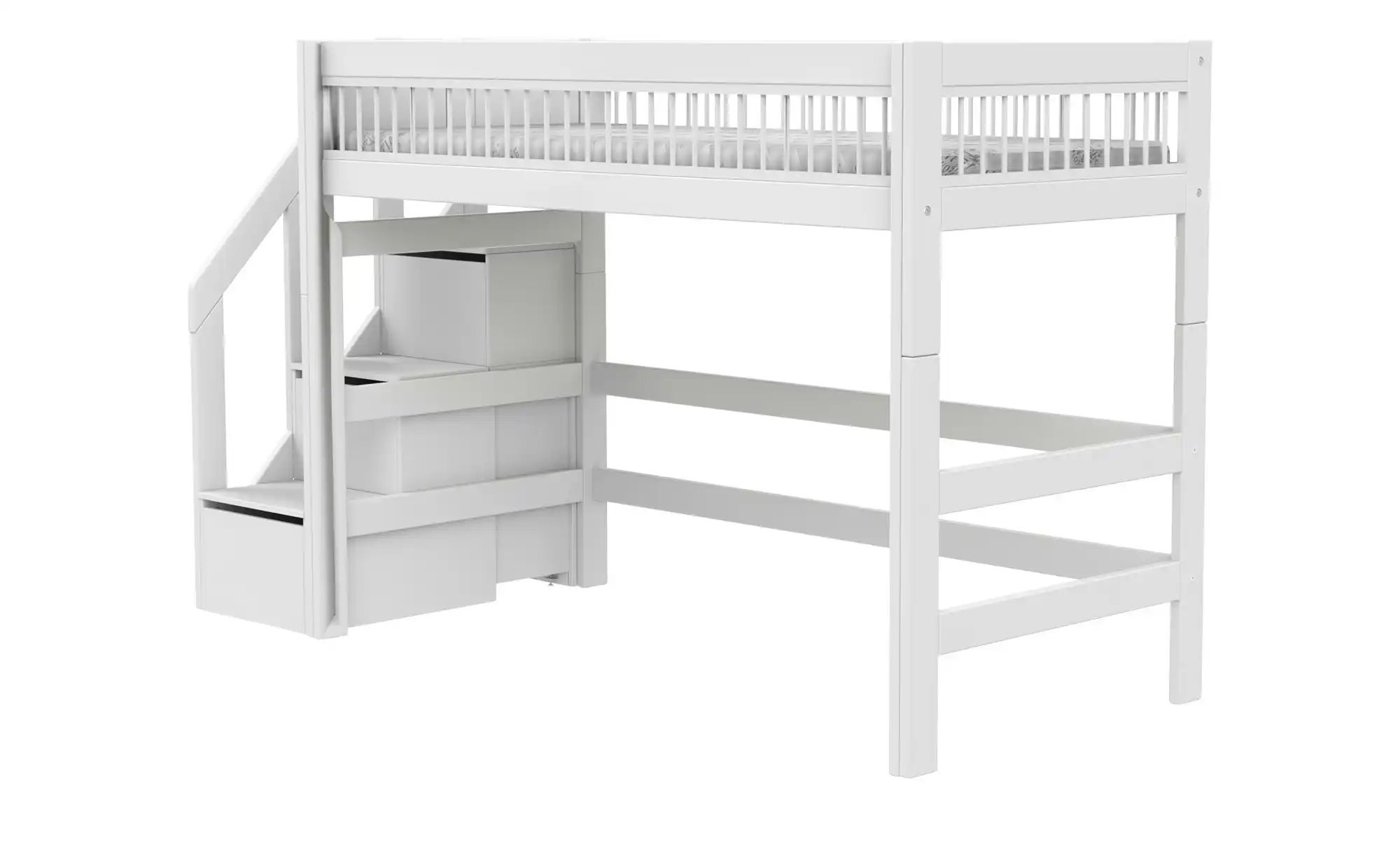 Lifetime Mittelhochbett mit Treppe  Original ¦ weiß ¦ Maße (cm): B: 257 H: günstig online kaufen