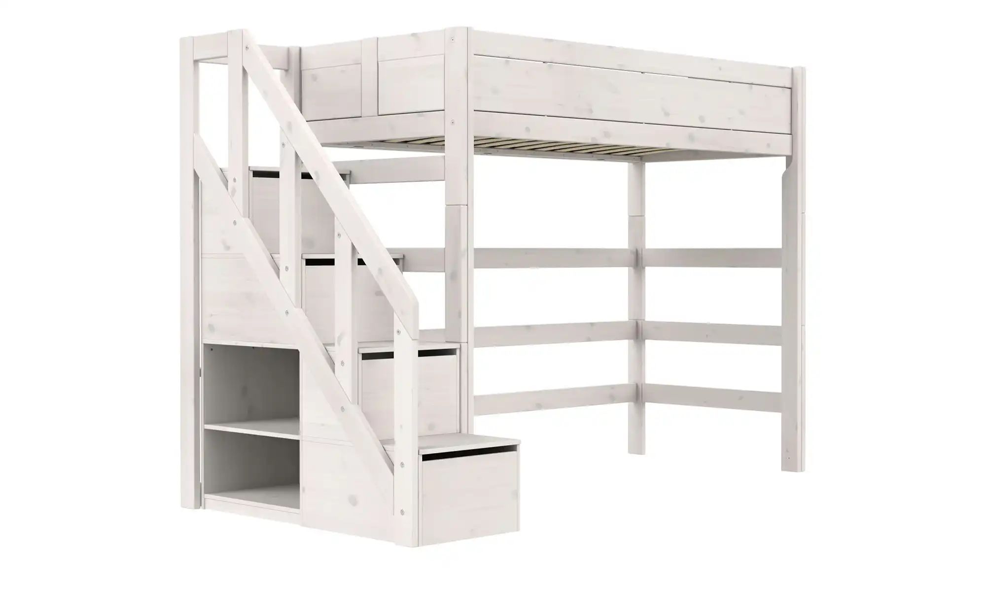 Lifetime Hochbett mit Treppe  Basis ¦ weiß ¦ Maße (cm): B: 257 H: 177 T: 13 günstig online kaufen