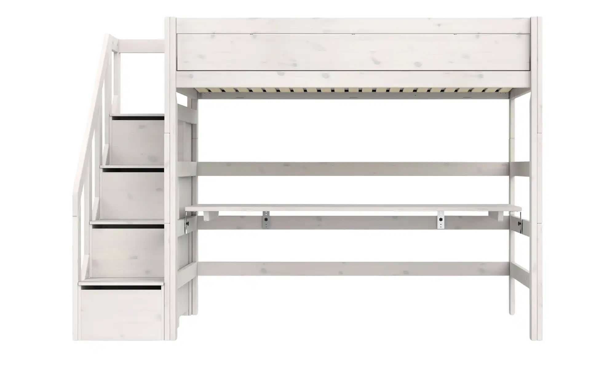 Lifetime Hochbett mit Treppe  Basis ¦ weiß ¦ Maße (cm): B: 257 H: 177 T: 13 günstig online kaufen