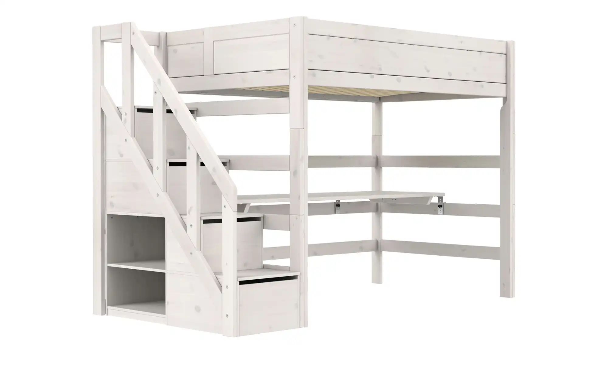 Lifetime Hochbett mit Treppe  Basis ¦ weiß ¦ Maße (cm): B: 257 H: 177 T: 13 günstig online kaufen