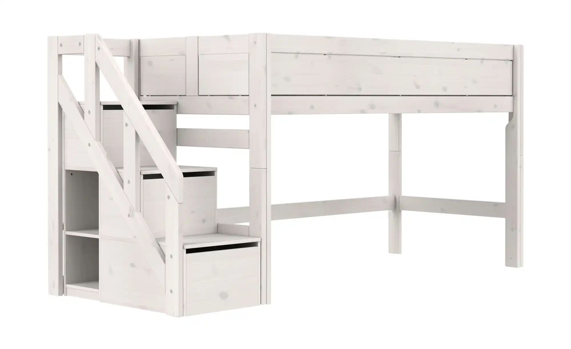 Lifetime halbhohes Bett mit Treppe 120cm  Original ¦ weiß ¦ Maße (cm): B: 2 günstig online kaufen