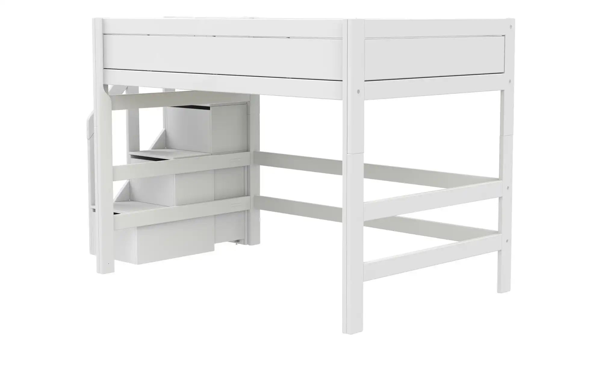 Lifetime Mittelhochbett mit Treppe  Original ¦ weiß ¦ Maße (cm): B: 257 H: günstig online kaufen