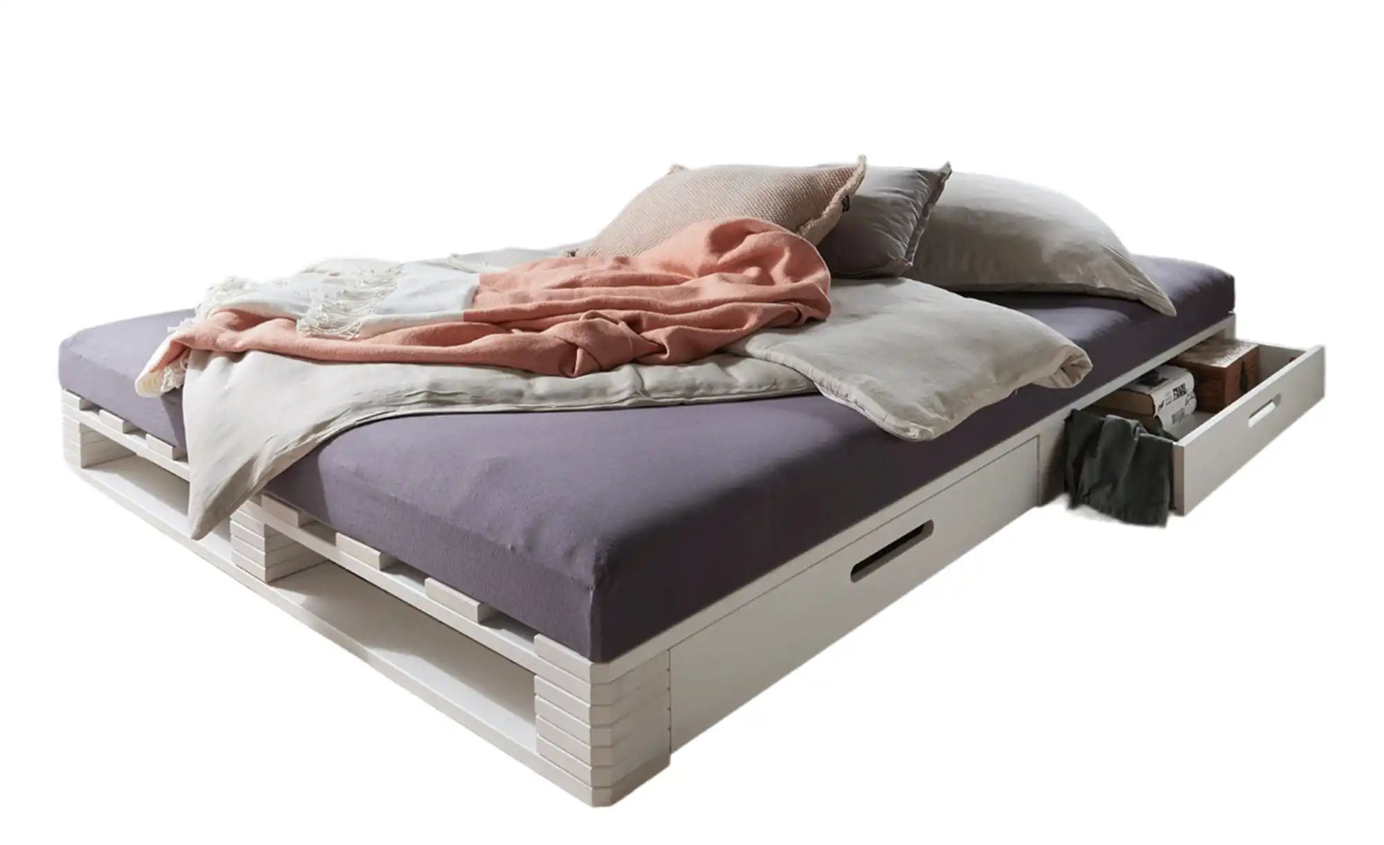 Palettenbett mit Stauraum Dallas ¦ weiß ¦ Maße (cm): B: 140 H: 14 Betten > günstig online kaufen