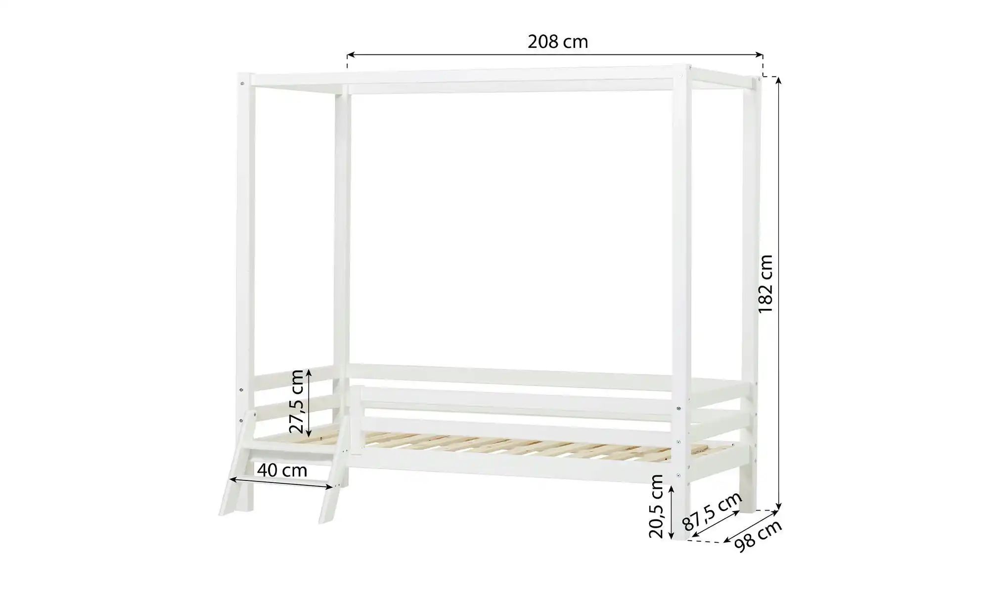 Hoppekids Himmelbett  Eco Dream ¦ weiß ¦ Maße (cm): B: 122 H: 182 Betten > günstig online kaufen