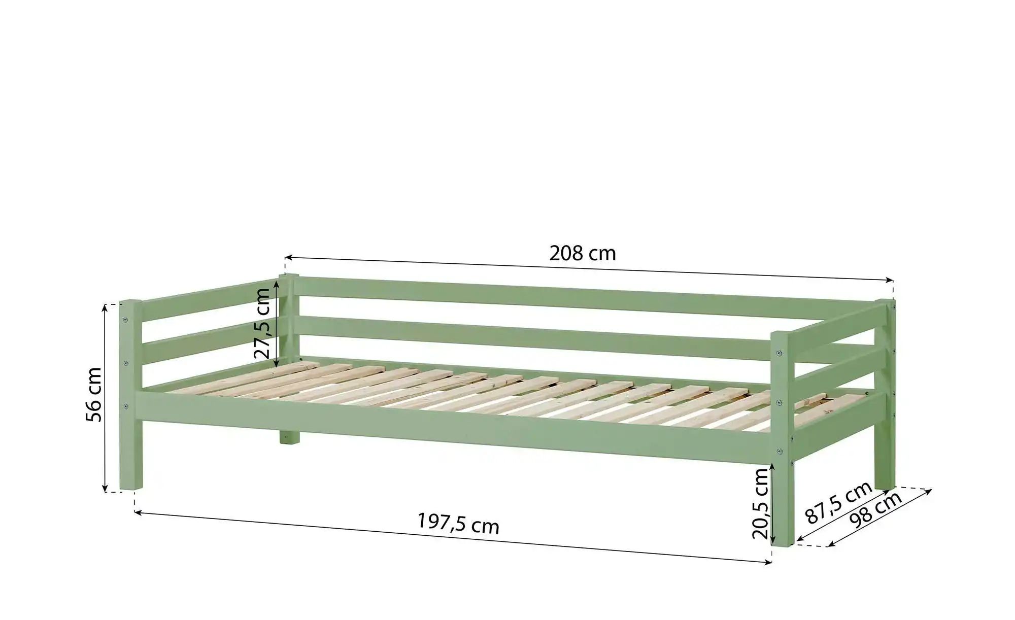 Hoppekids Bett  Eco Dream ¦ grün ¦ Maße (cm): B: 98 H: 56 Betten > Bettgest günstig online kaufen