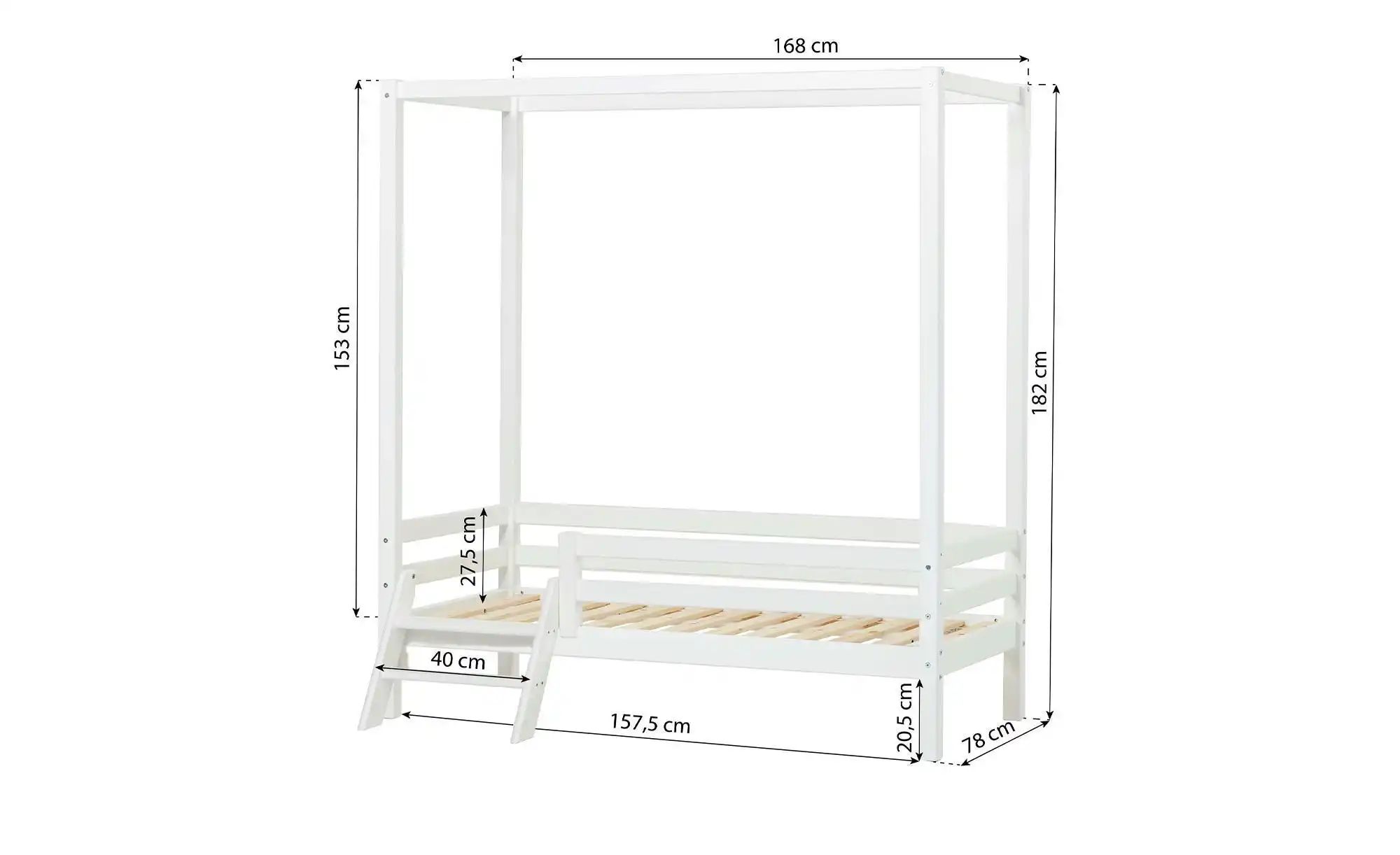 Hoppekids Himmelbett  Eco Dream ¦ weiß ¦ Maße (cm): B: 102 H: 182 Betten > günstig online kaufen