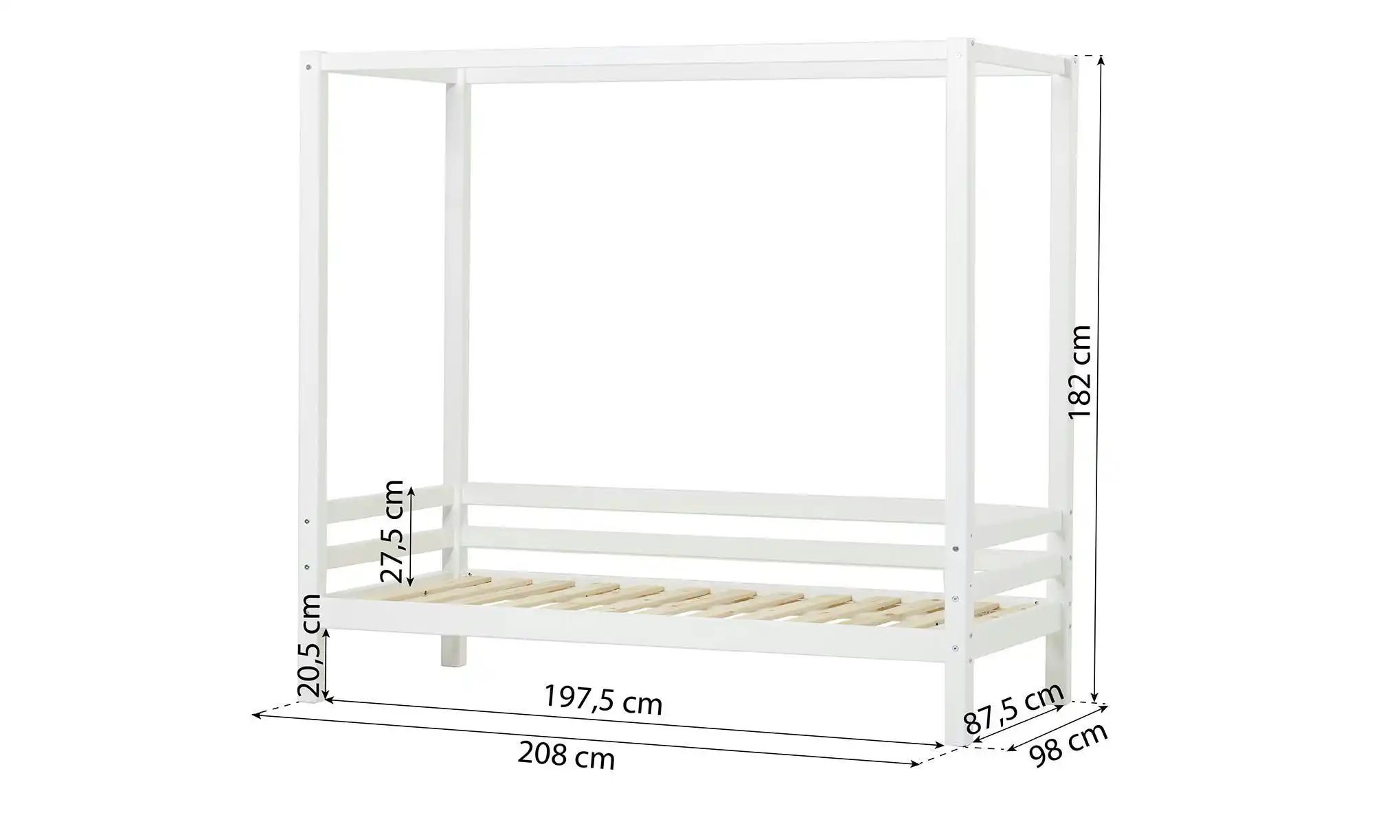 Hoppekids Himmelbett  Eco Dream ¦ weiß ¦ Maße (cm): B: 98 H: 182 Betten > B günstig online kaufen