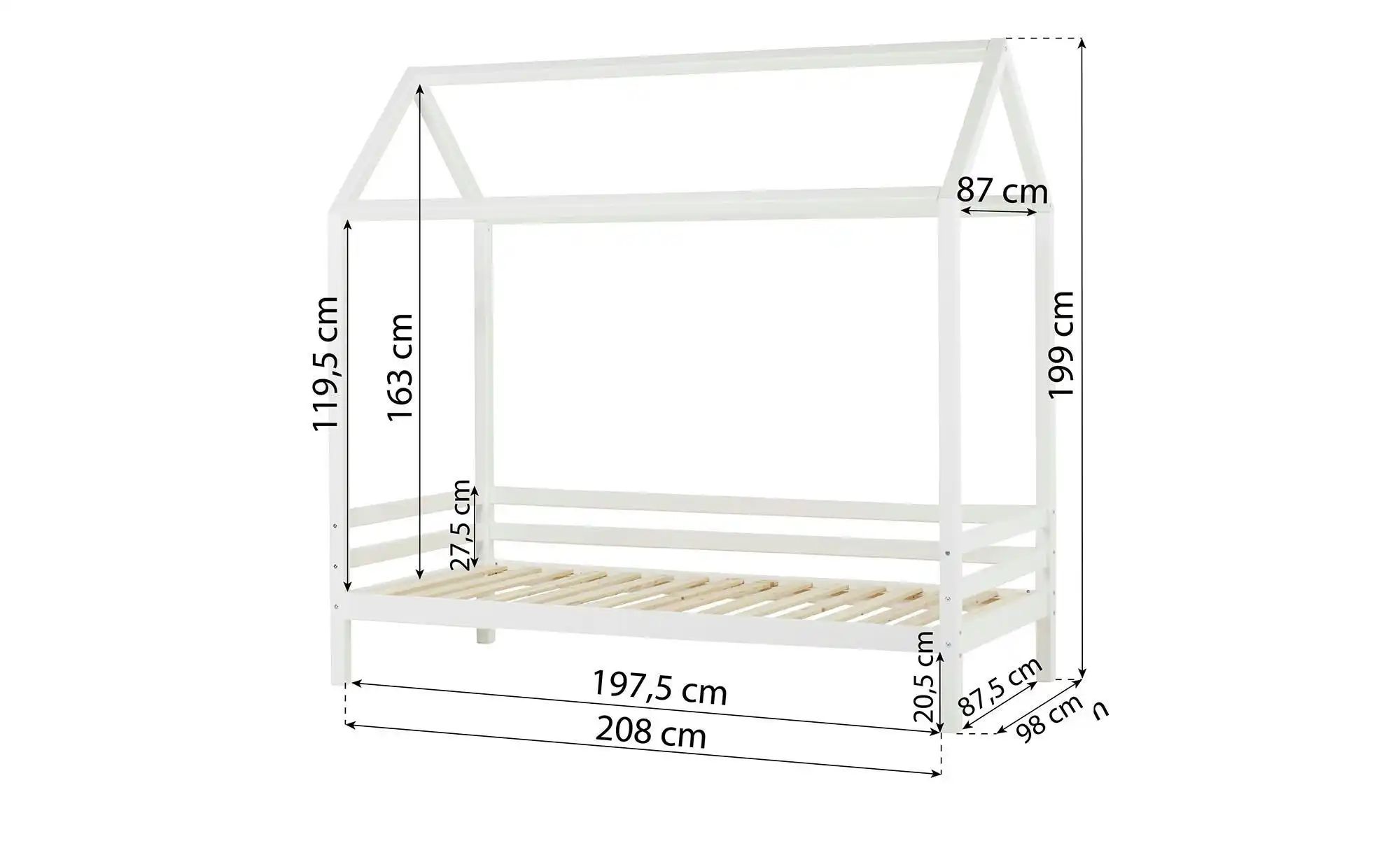 Hoppekids Bett  Eco Dream ¦ weiß ¦ Maße (cm): B: 98 H: 199 Betten > Bettges günstig online kaufen