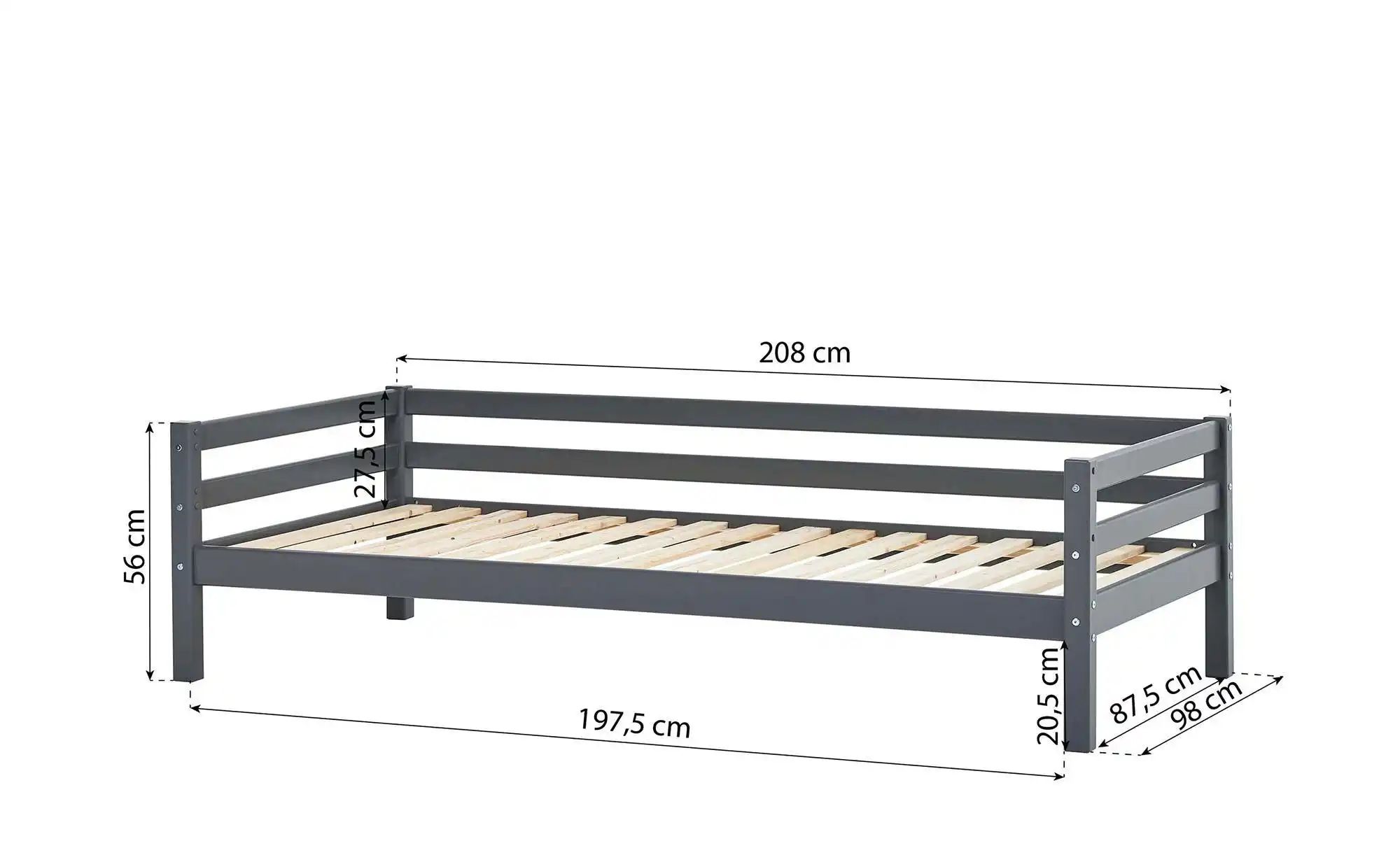 Hoppekids Bett  Eco Dream ¦ grau ¦ Maße (cm): B: 98 H: 56 Betten > Bettgest günstig online kaufen