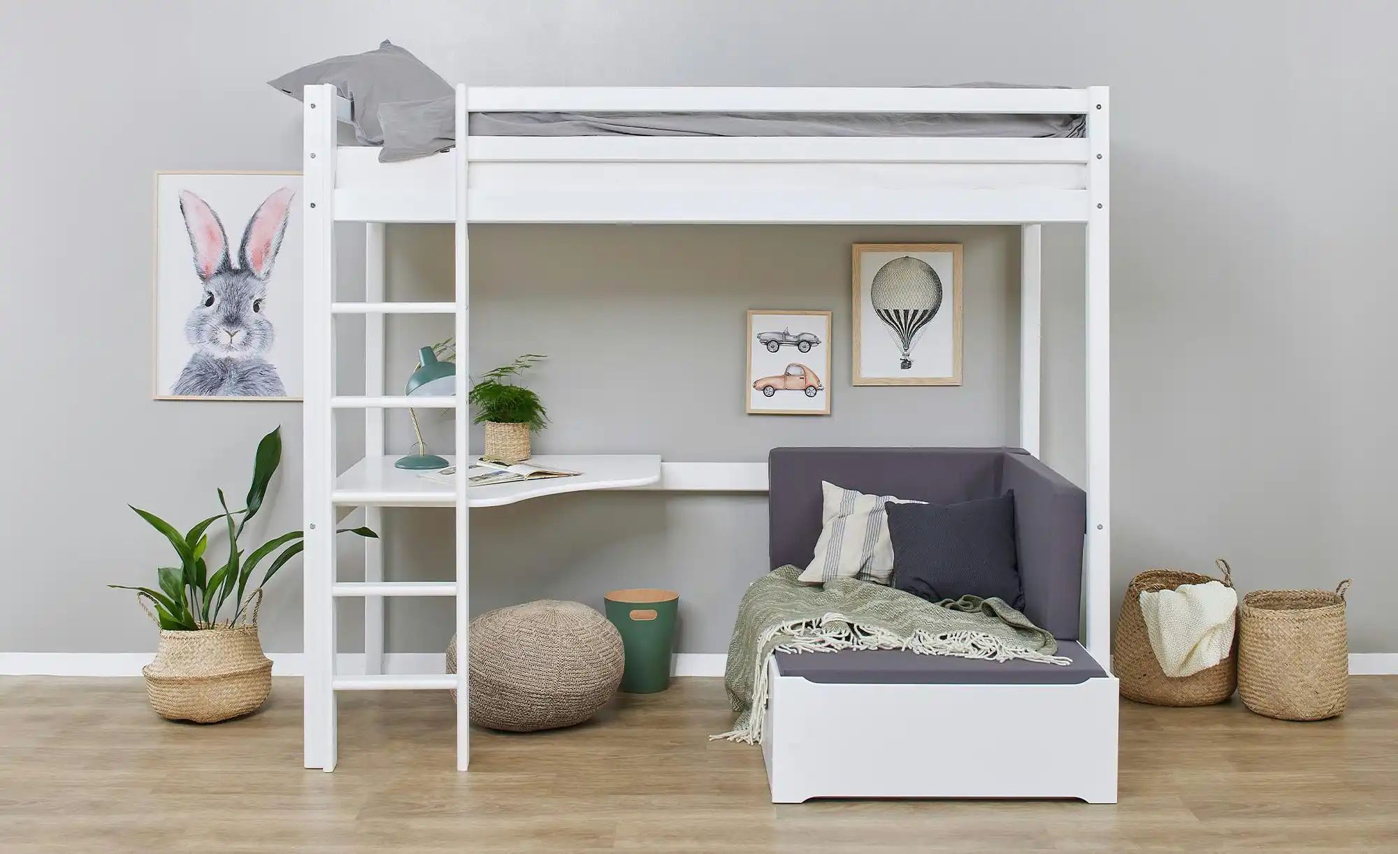 Hoppekids Hochbett  Eco Dream ¦ weiß ¦ Maße (cm): B: 101 H: 177 Betten > Be günstig online kaufen