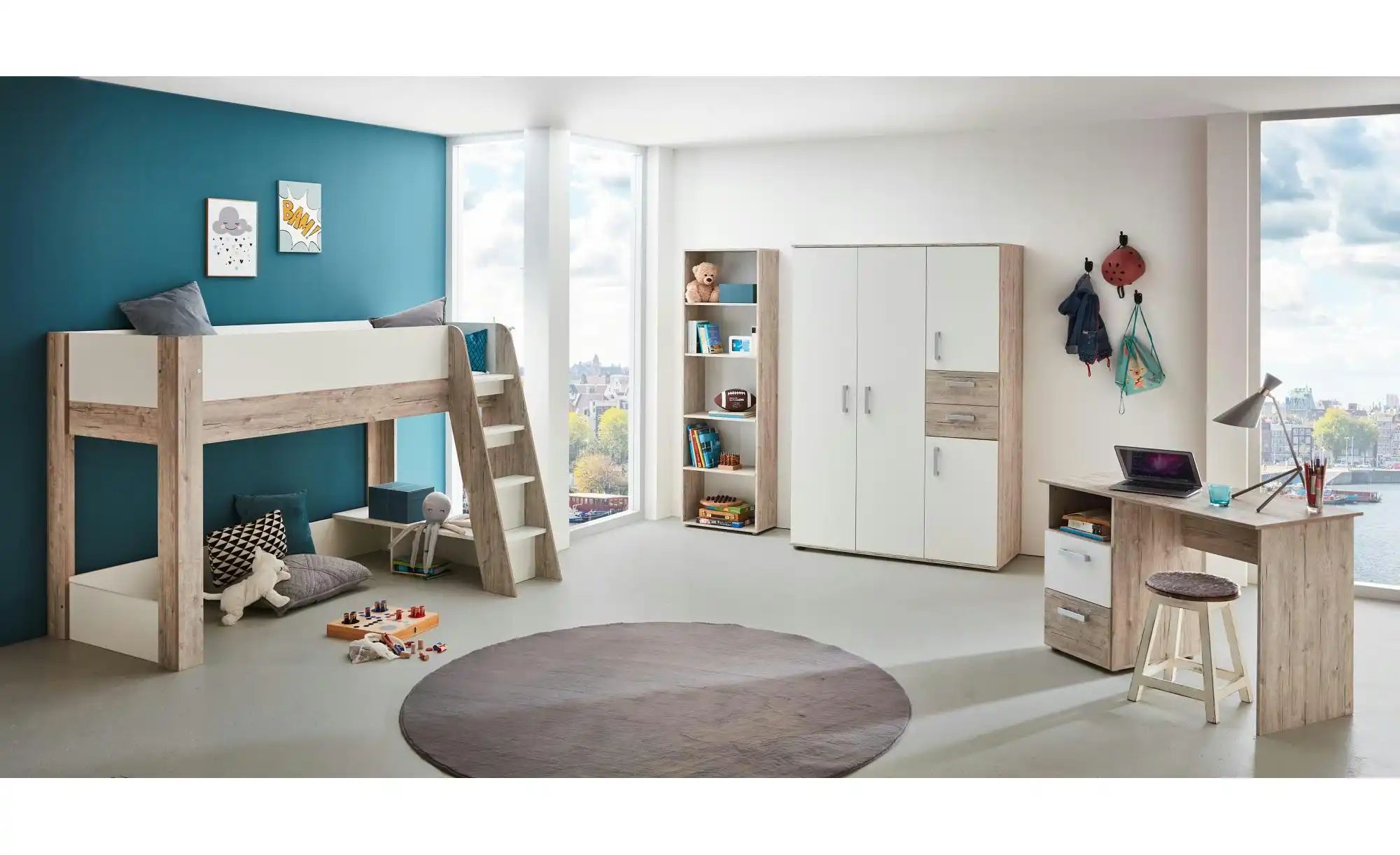 Kinderzimmer 4er-Set  Bennet ¦ holzfarben ¦ Maße (cm): B: 511 H: 188 Jugend günstig online kaufen