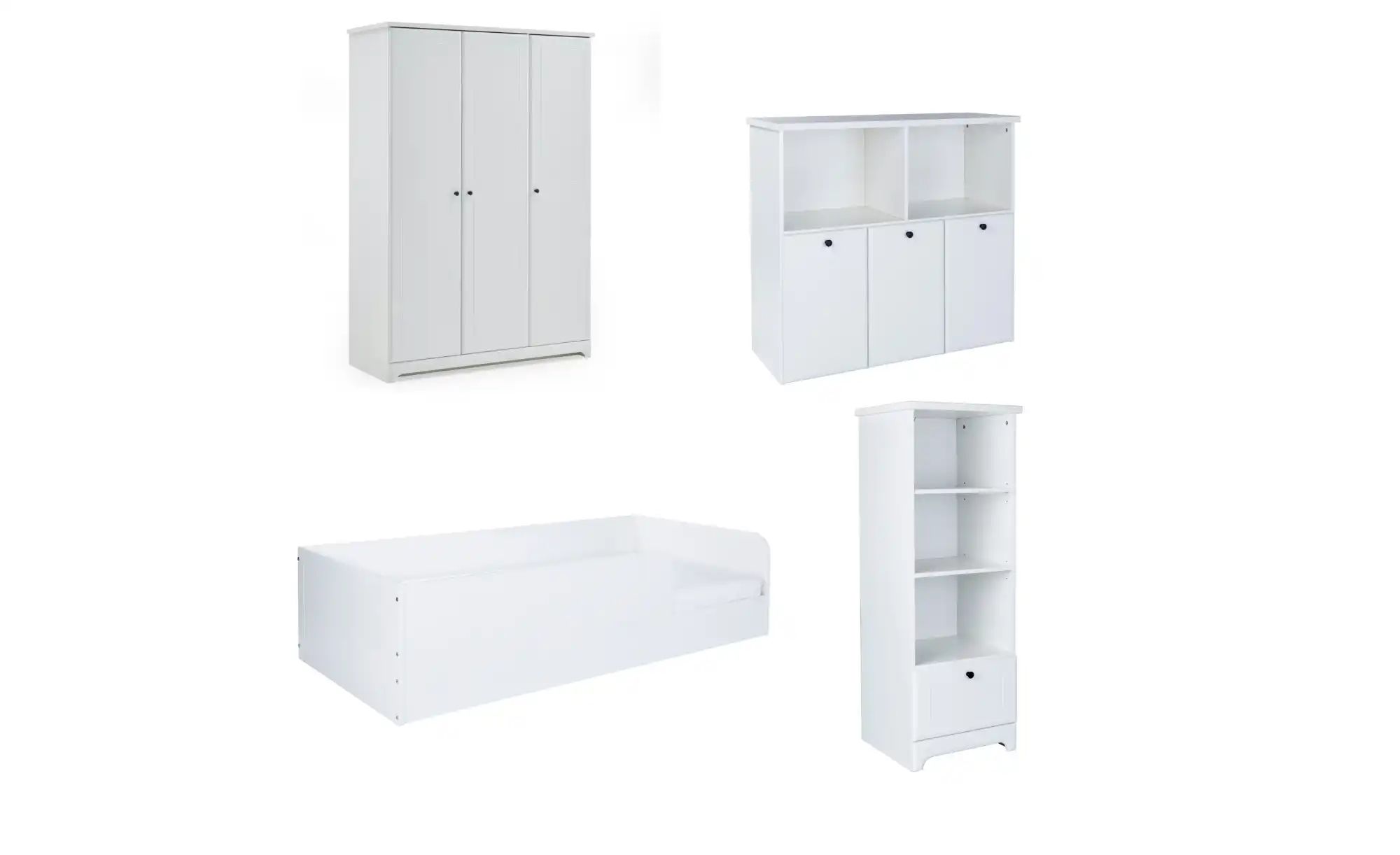 Kinderzimmer 4er-Set  Thilo ¦ weiß ¦ Maße (cm): B: 487 H: 189 Jugendmöbel > günstig online kaufen