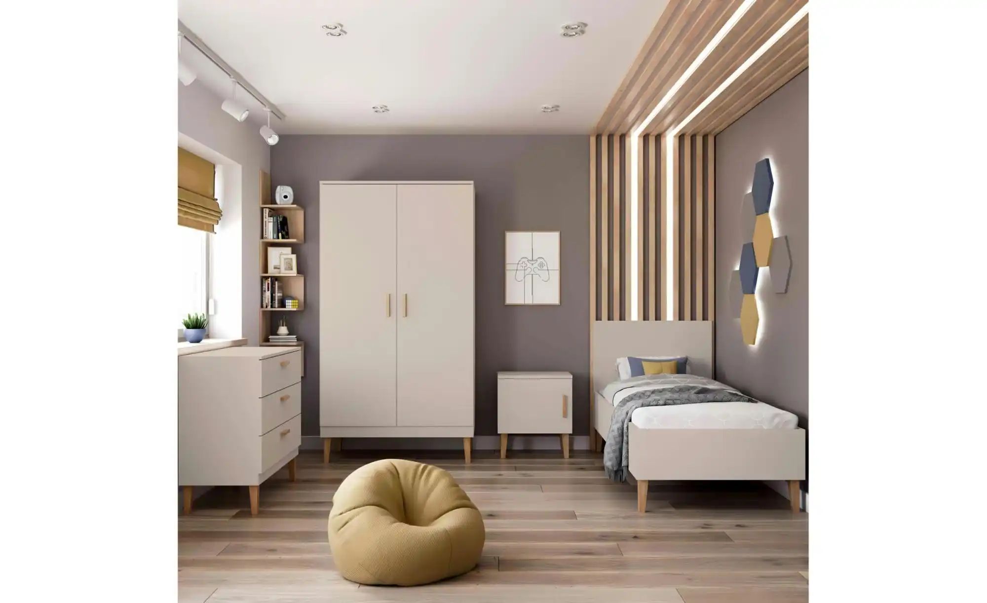 Thumbnail - Bett  Kubi ¦ beige ¦ Maße (cm): B: 84 H: 92 Betten > Bettgestelle - Höffner