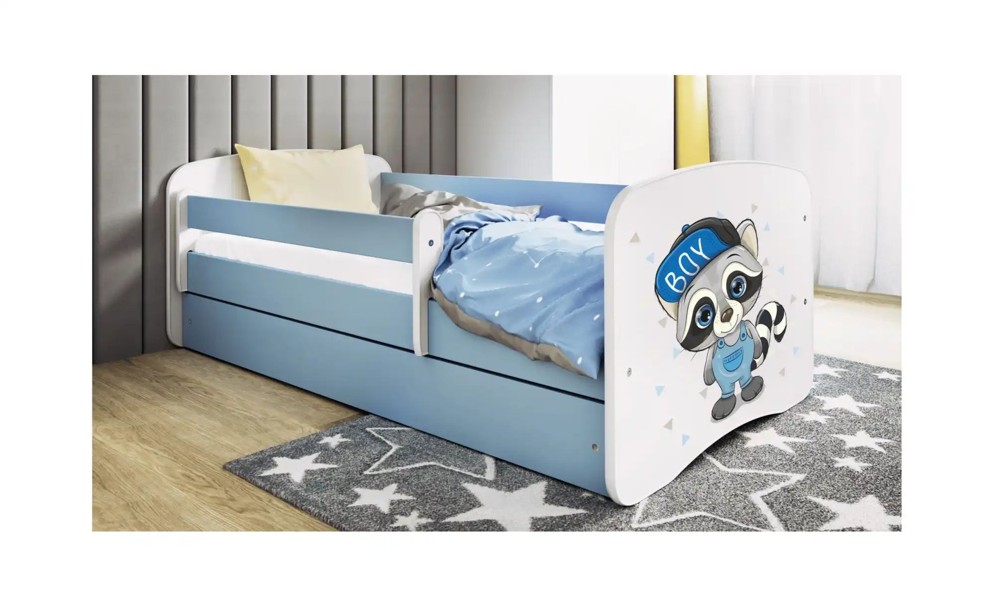 Bett  Waschbär ¦ blau ¦ Maße (cm): B: 184 H: 61 Betten > Bettgestelle - Höf günstig online kaufen