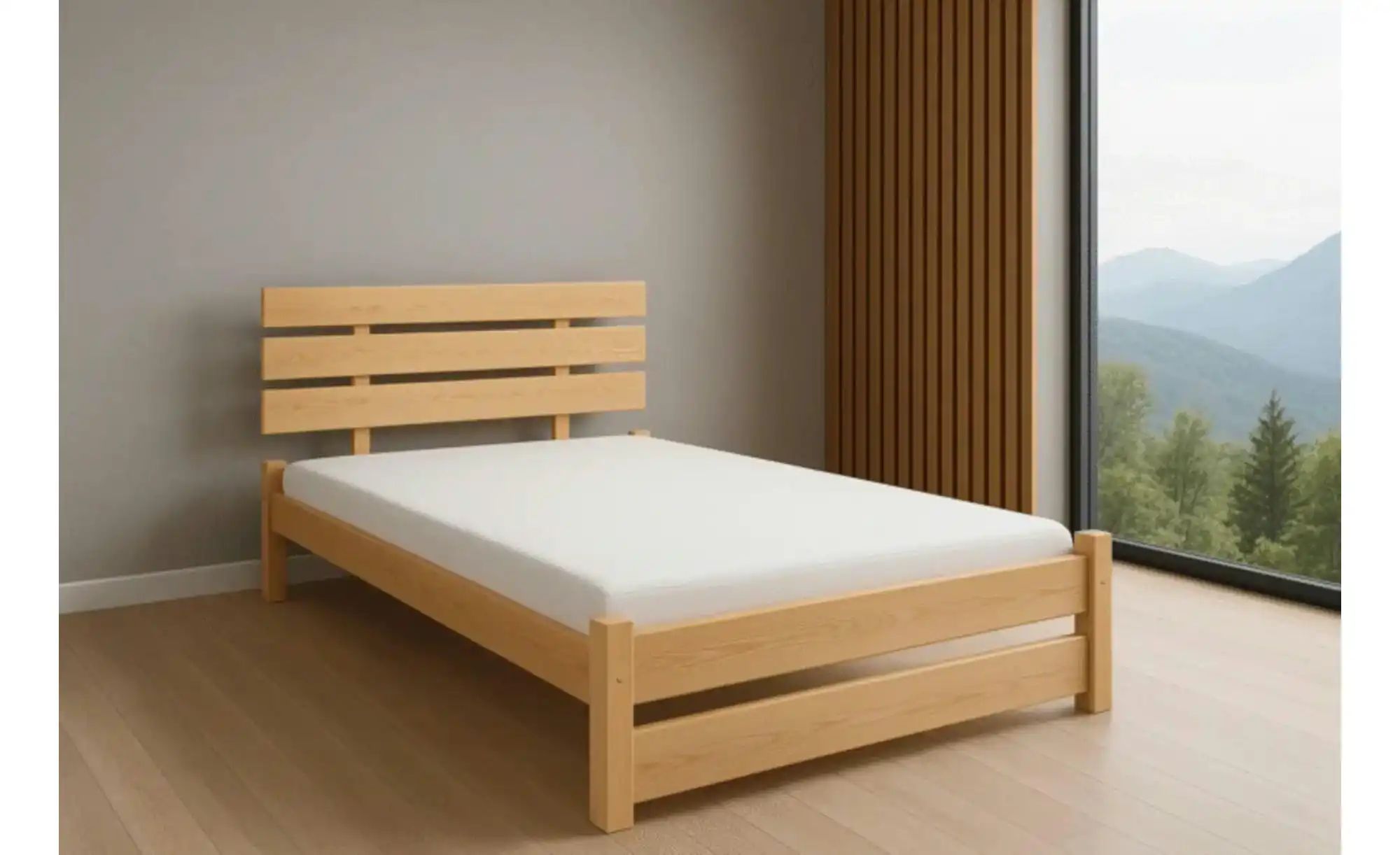 Bettgestell Massivholzbett Joren ¦ holzfarben ¦ Maße (cm): B: 128 H: 76 Bet günstig online kaufen