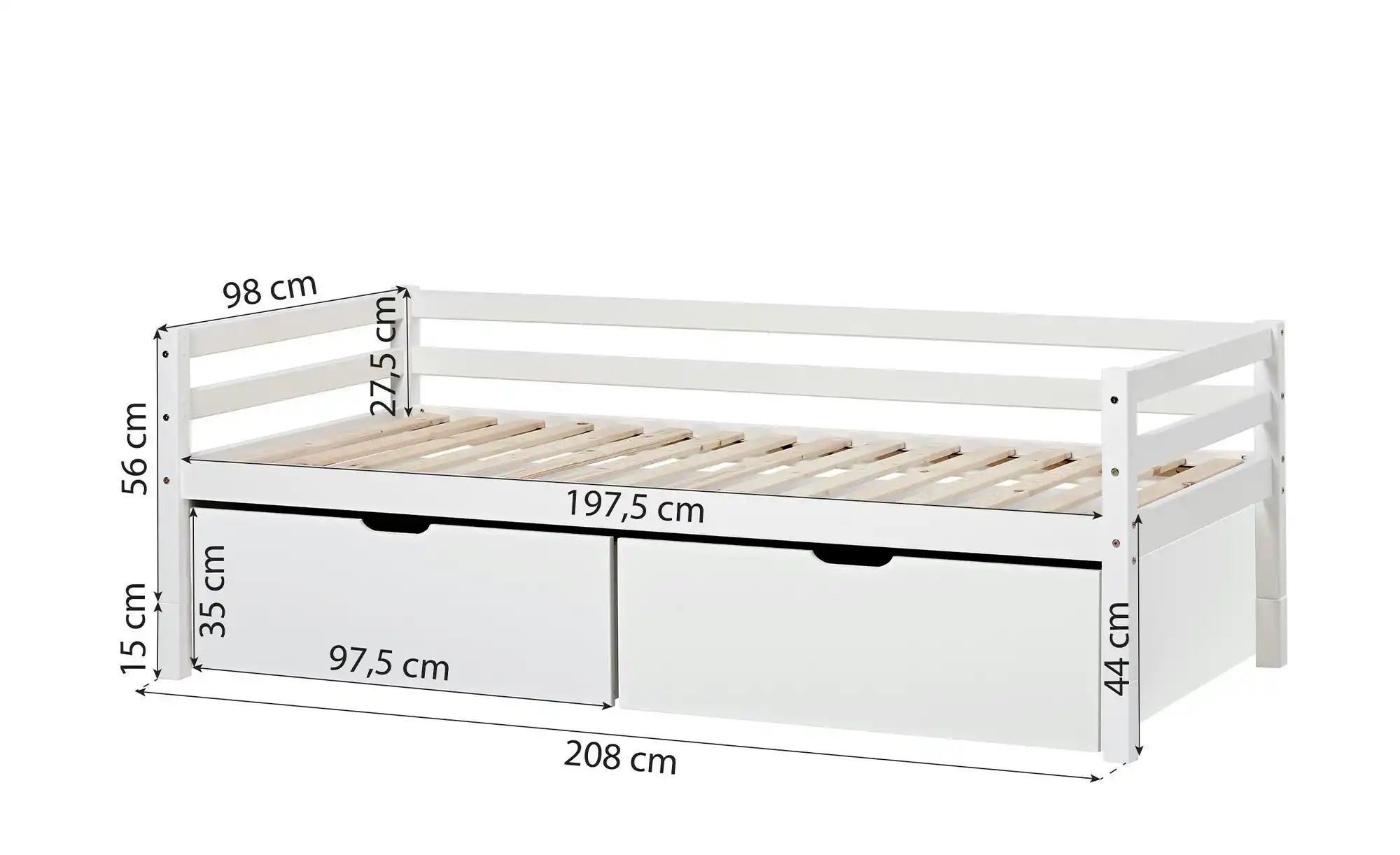 Hoppekids Tagesbett  Eco Dream ¦ weiß ¦ Maße (cm): B: 98 H: 71 Betten > Bet günstig online kaufen