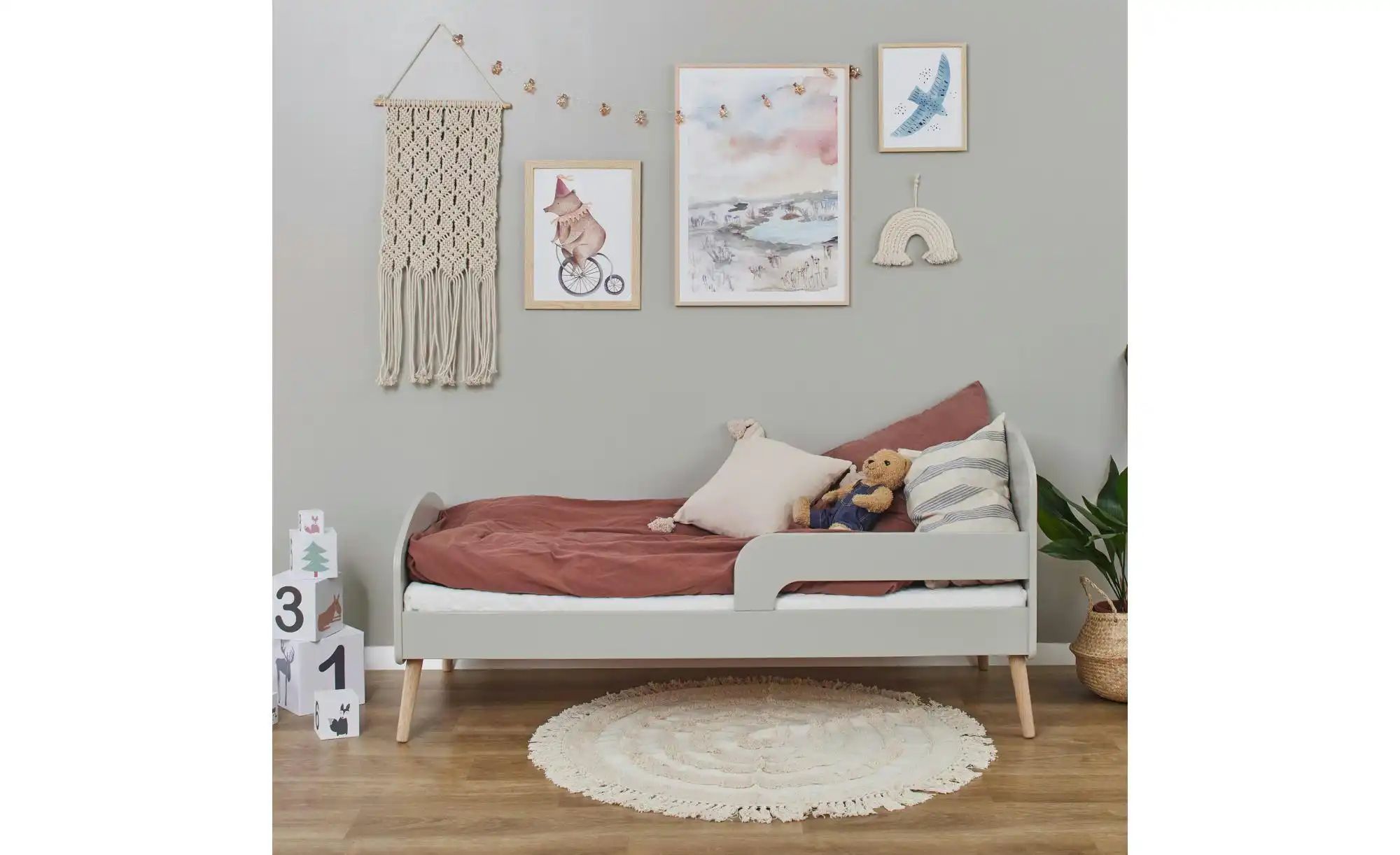 Hoppekids Kinderbett  Blend ¦ grau ¦ Maße (cm): B: 76 H: 78 Betten > Bettge günstig online kaufen